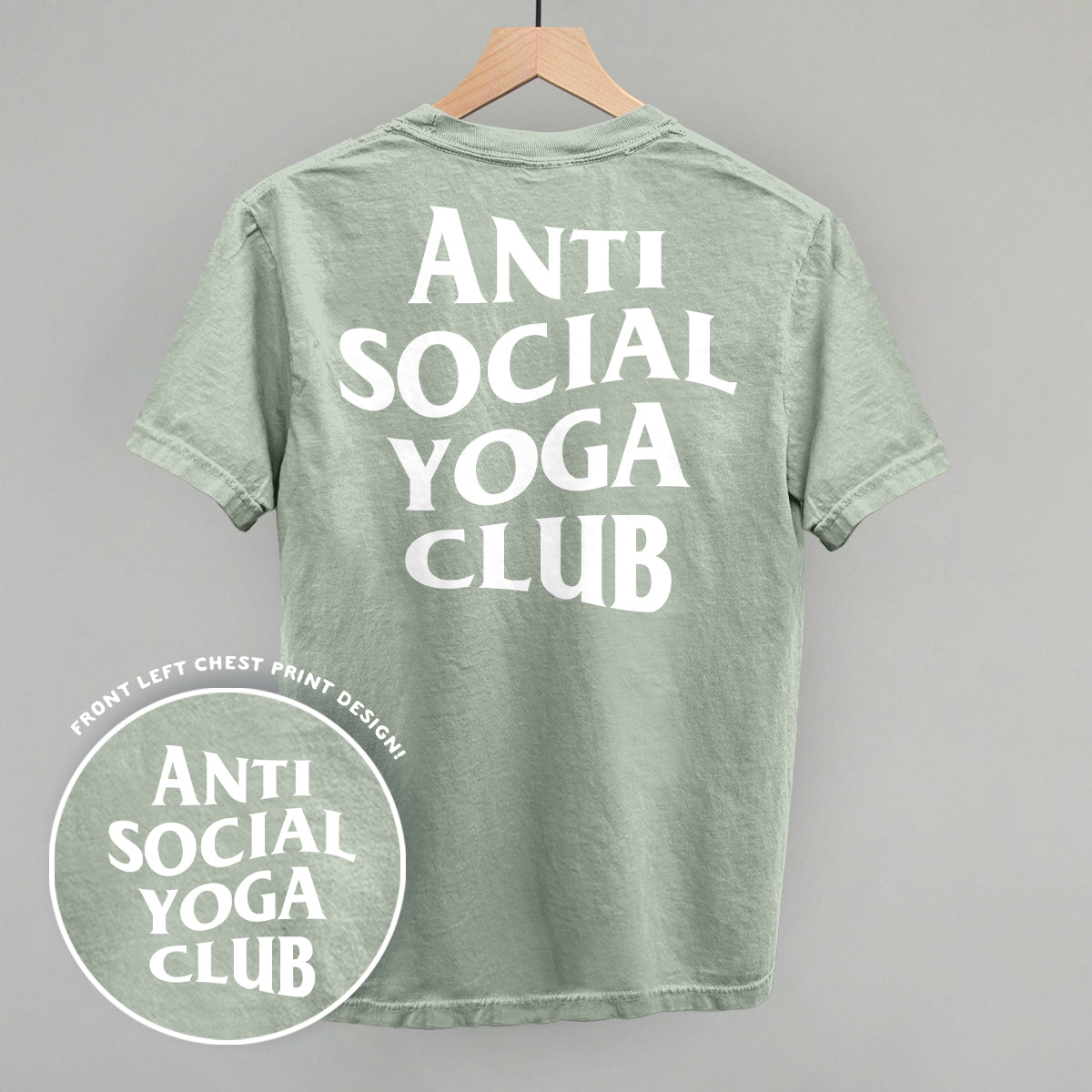 Anti Social Yoga Club (White) (Back Print) - Comfort Colors Tee, Bay - Bexa Boutique