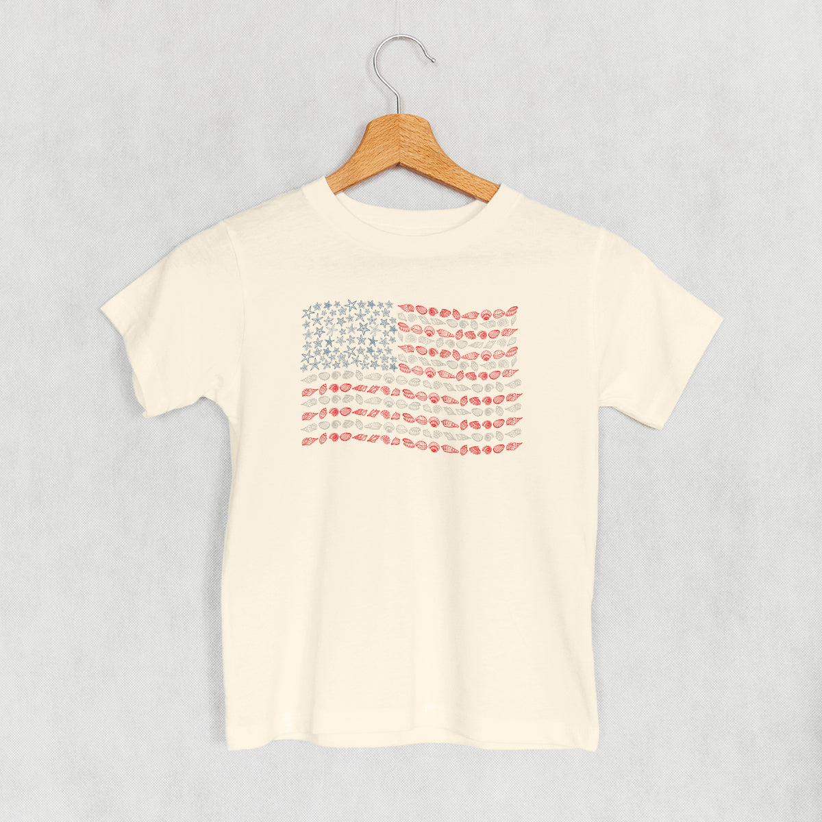 Seashell + Starfish Flag (Kids) - Toddler Tee, White - Bexa Boutique