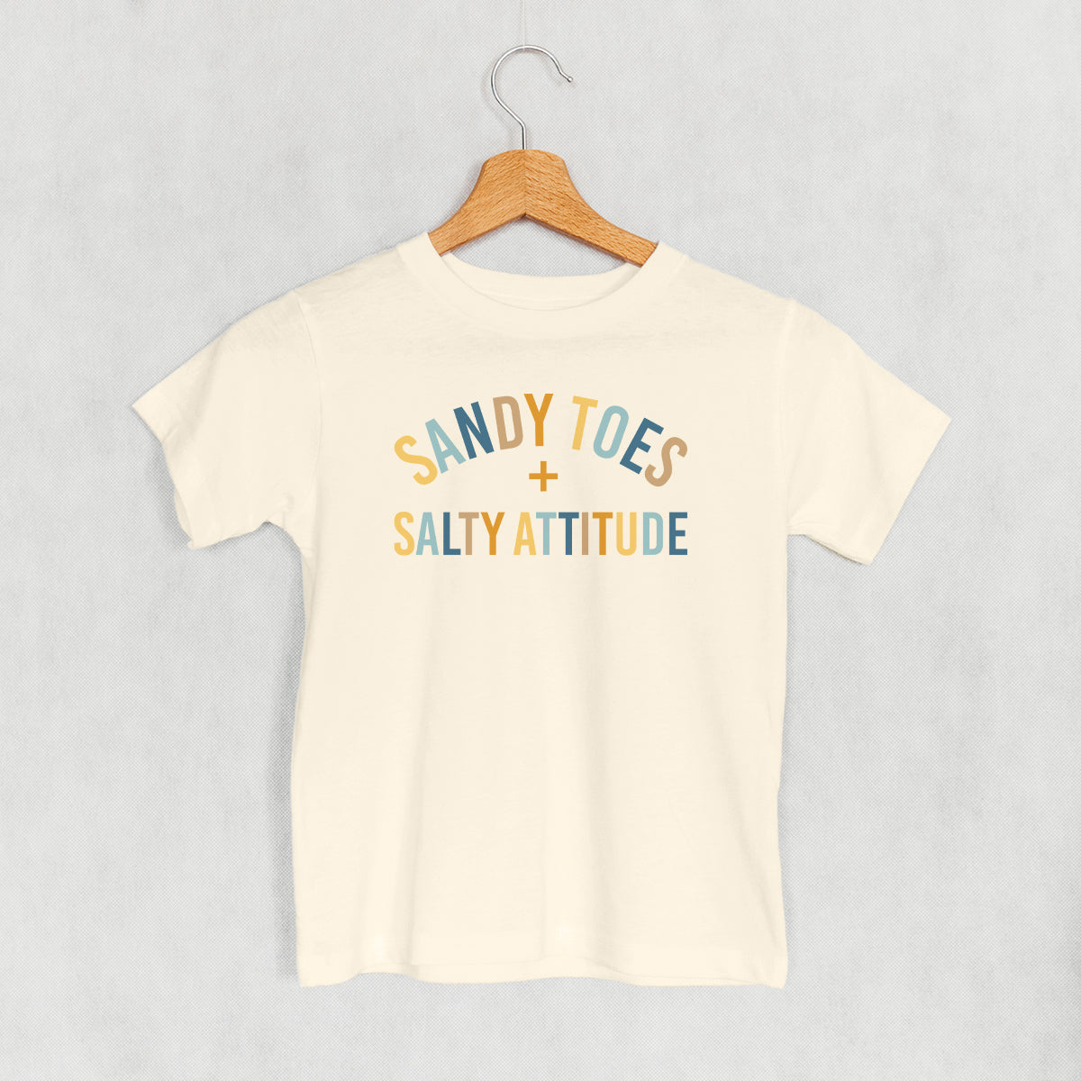 Sandy Toes + Salty Attitude (Kids) - Toddler Tee, Natural - Bexa Boutique