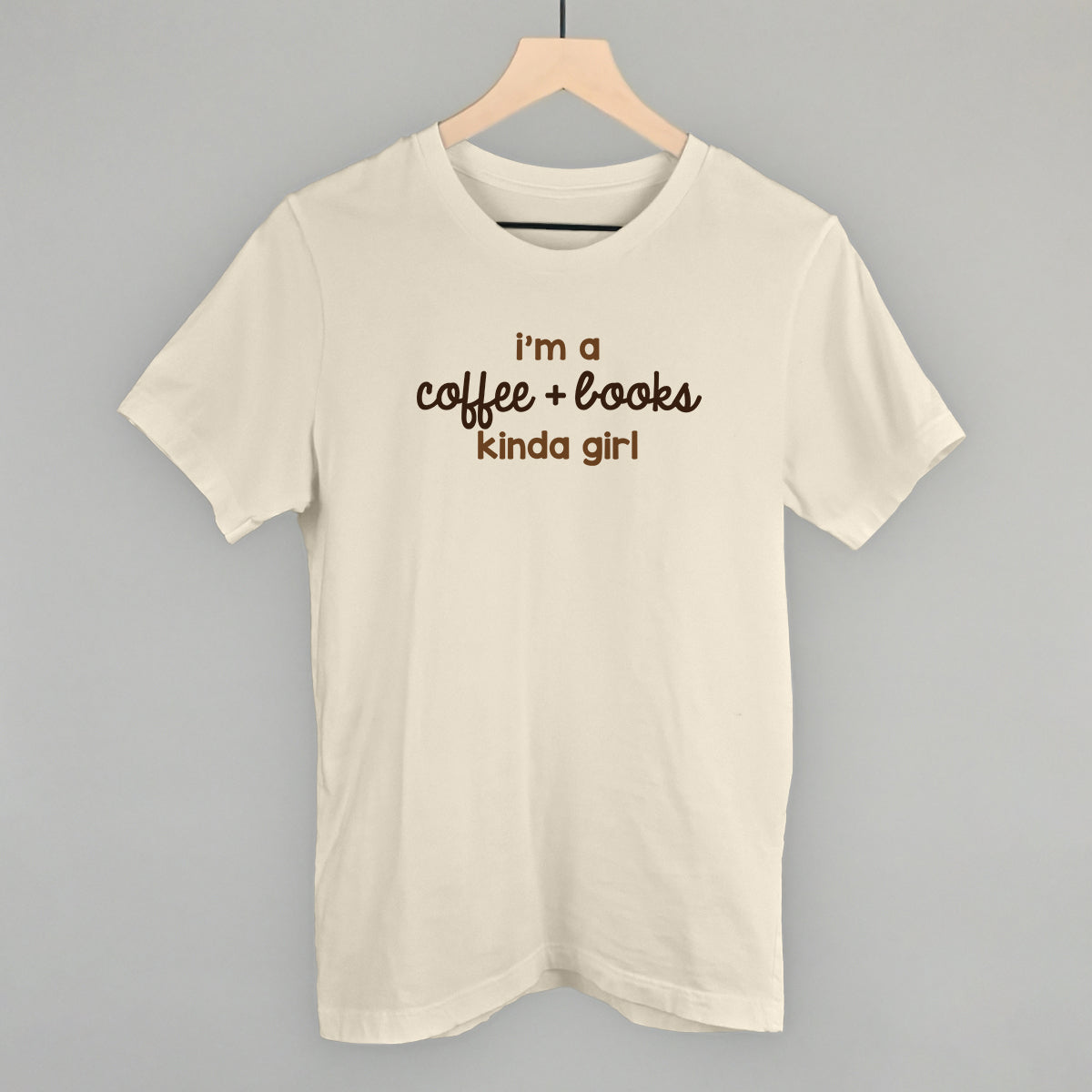 I'm A Coffee + Books Kinda Girl - Oversized Boxy Crew, Bone - Bexa Boutique
