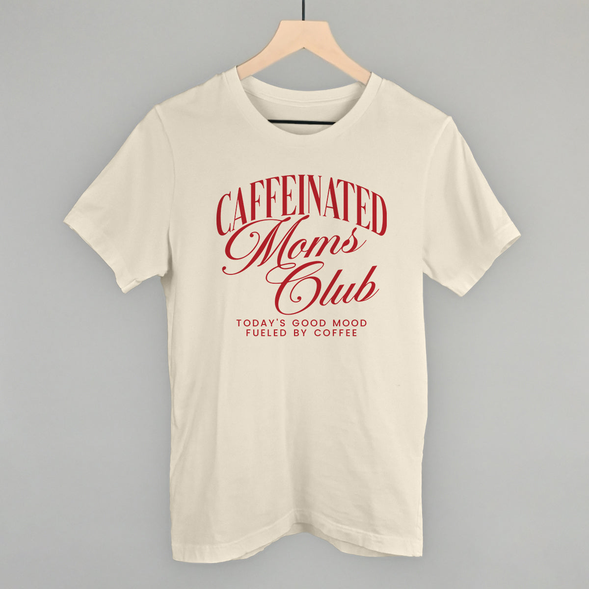 Caffeinated Moms Club (Red) - Oversized French Terry Mockneck, Ash - Bexa Boutique