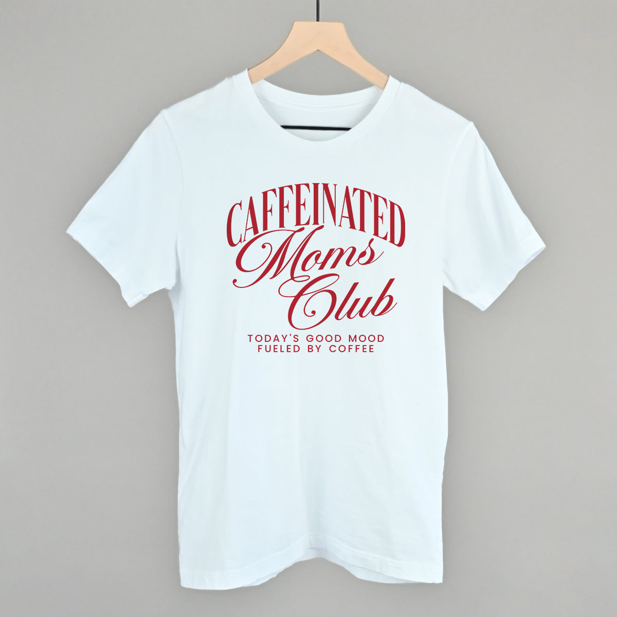 Caffeinated Moms Club (Red) - Oversized French Terry Mockneck, Ash - Bexa Boutique