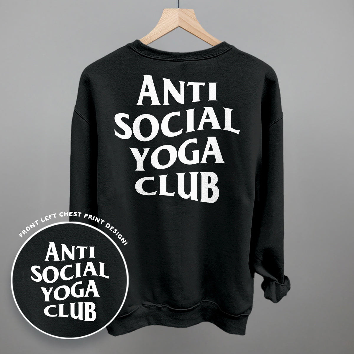 Anti Social Yoga Club (White) (Back Print) - Comfort Colors Tee, Bay - Bexa Boutique
