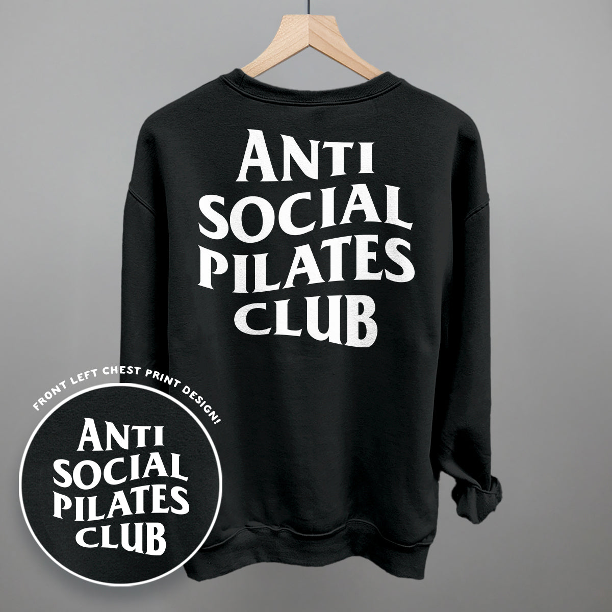 Anti Social Pilates Club (White) (Back Print) - Comfort Colors Tee, Blossom - Bexa Boutique