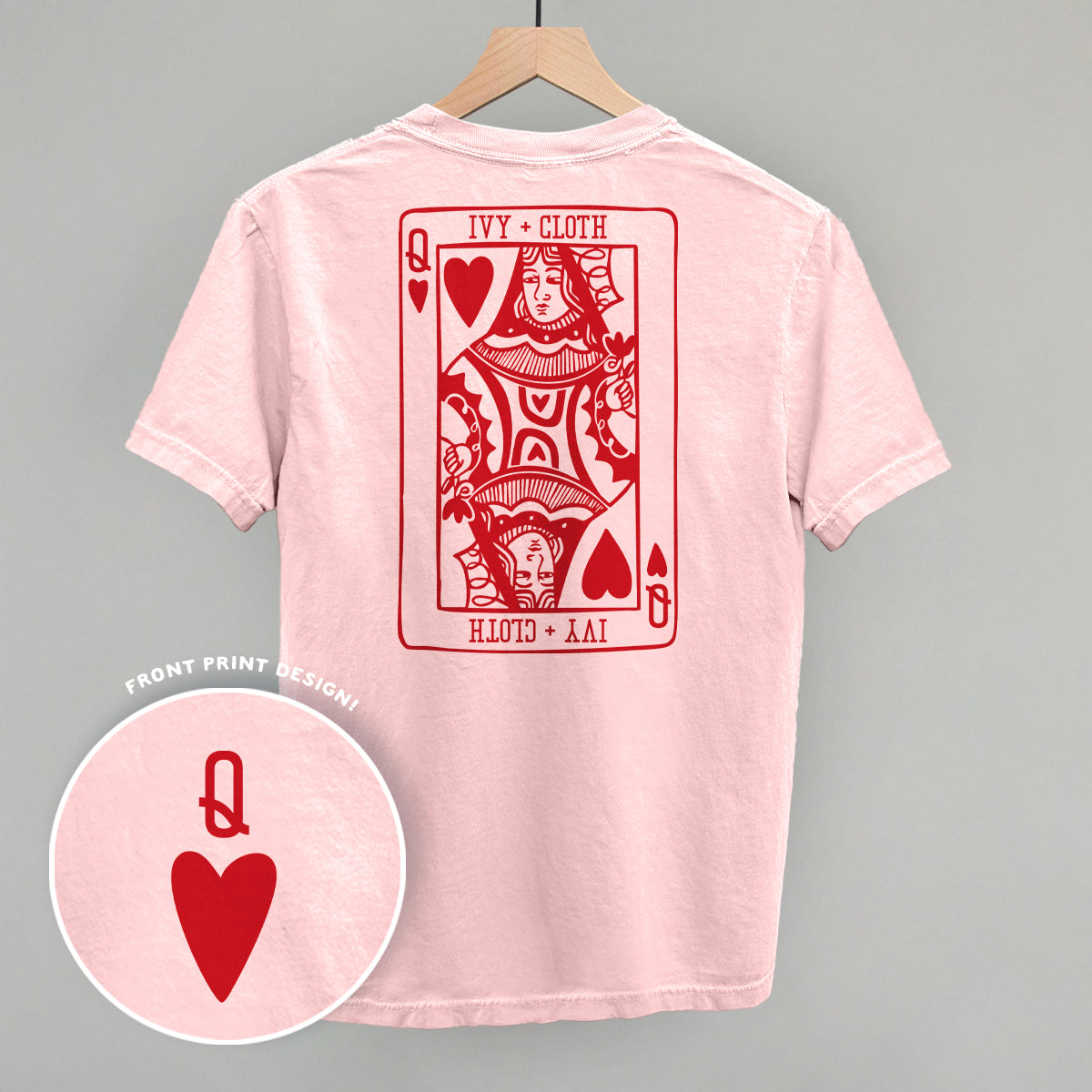 Queen Of Hearts (Back Print) - Sweatshirt, Light Pink - Bexa Boutique