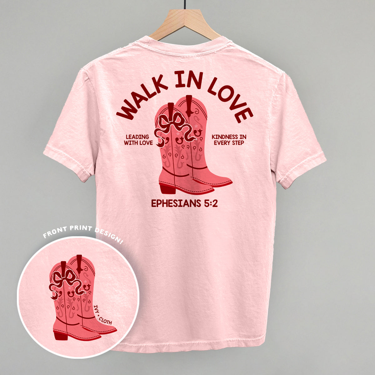 Walk In Love Ephesians 5:2 (Back Print) - Sweatshirt, Light Pink - Bexa Boutique