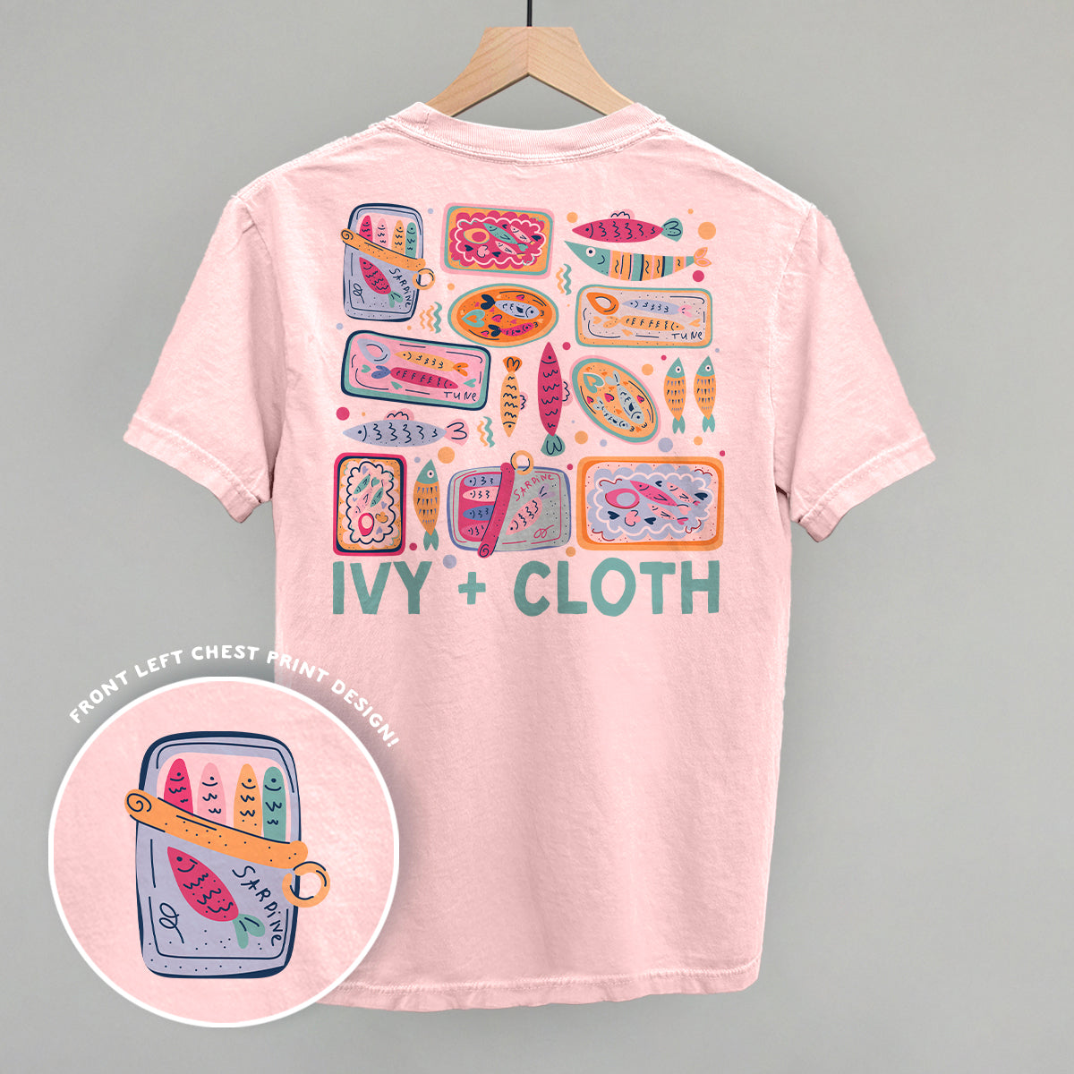 Colorful Sardine Doodles (Back Print) - Comfort Colors Tee, Blossom - Bexa Boutique