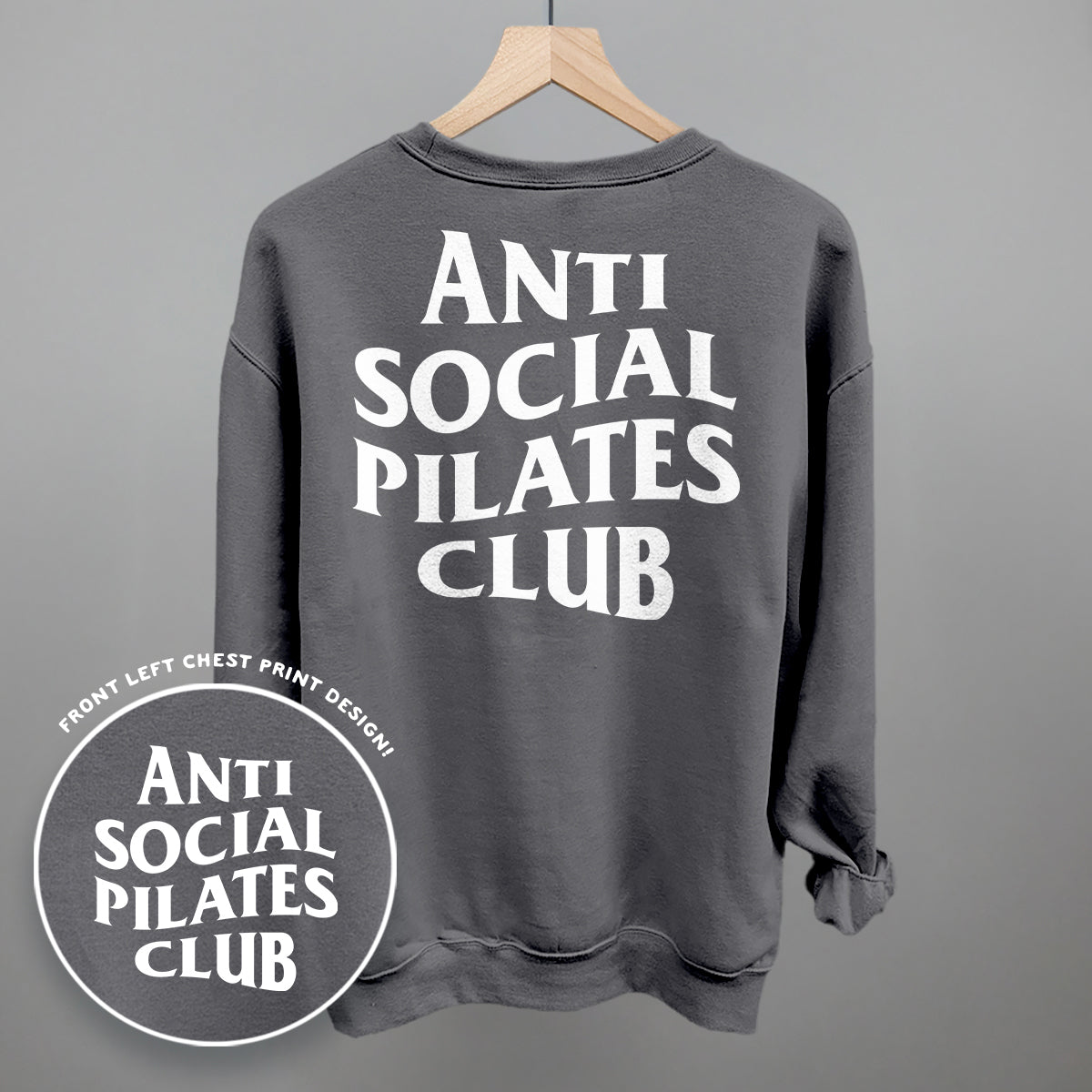 Anti Social Pilates Club (White) (Back Print) - Comfort Colors Tee, Blossom - Bexa Boutique