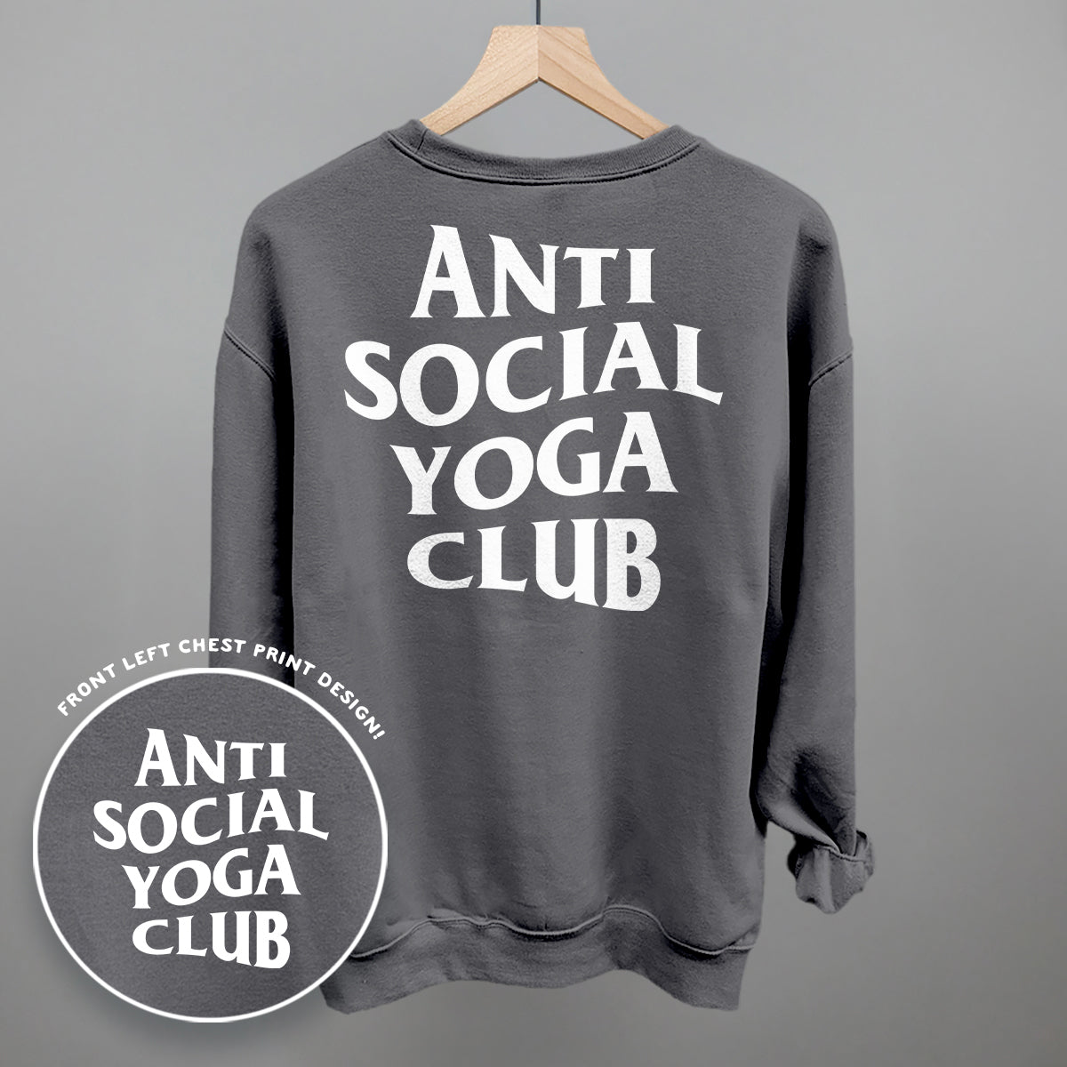Anti Social Yoga Club (White) (Back Print) - Comfort Colors Tee, Bay - Bexa Boutique