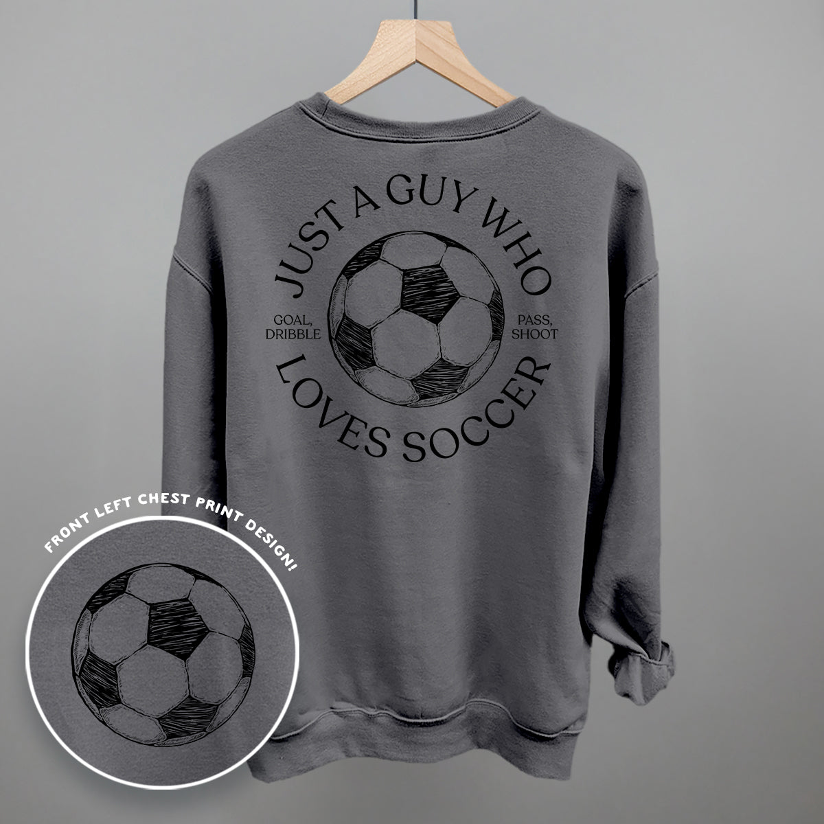 Just A Guy Who Loves Soccer (Back Print) - Comfort Colors Tee, White - Bexa Boutique