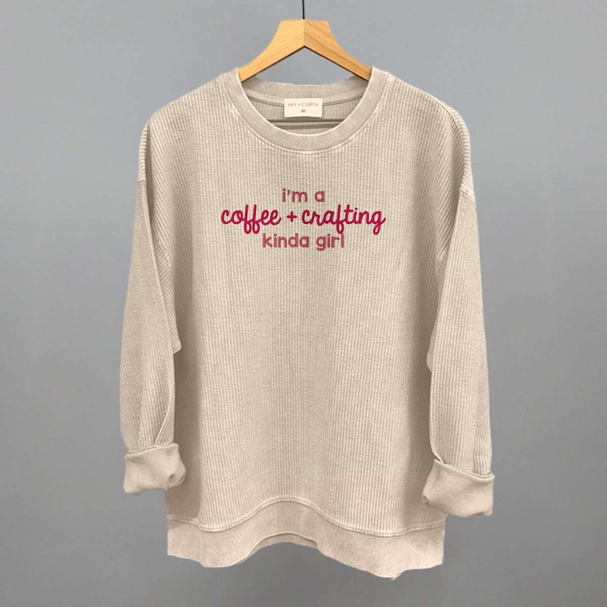 I'm A Coffee + Crafting Kinda Girl - Sweatshirt, White - Bexa Boutique