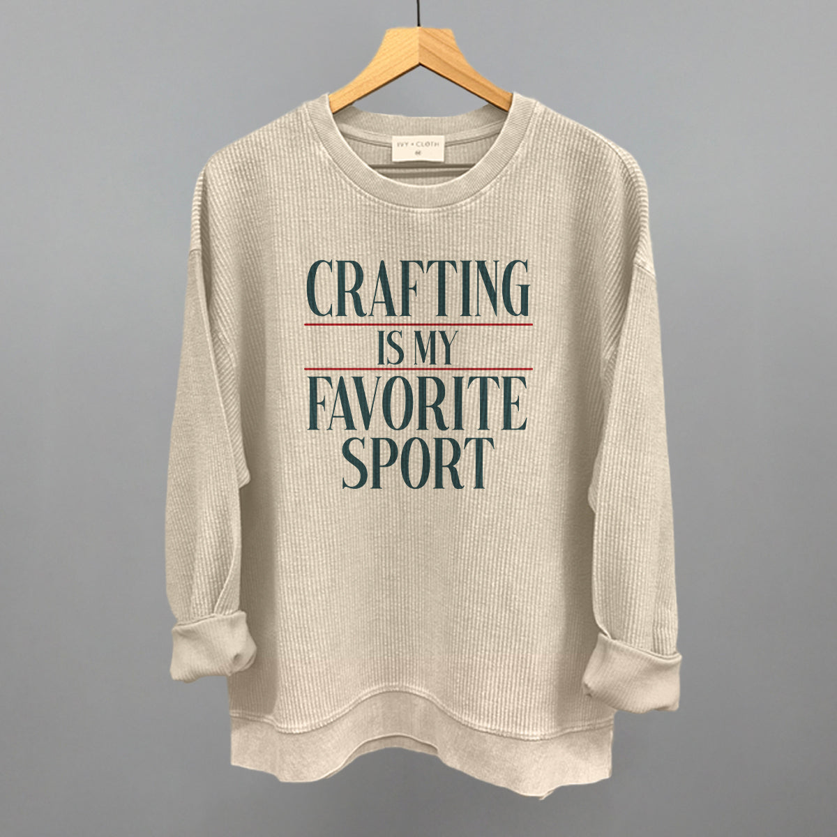 Crafting Is My Favorite Sport - Oversized Terry Poncho, Tapioca - Bexa Boutique