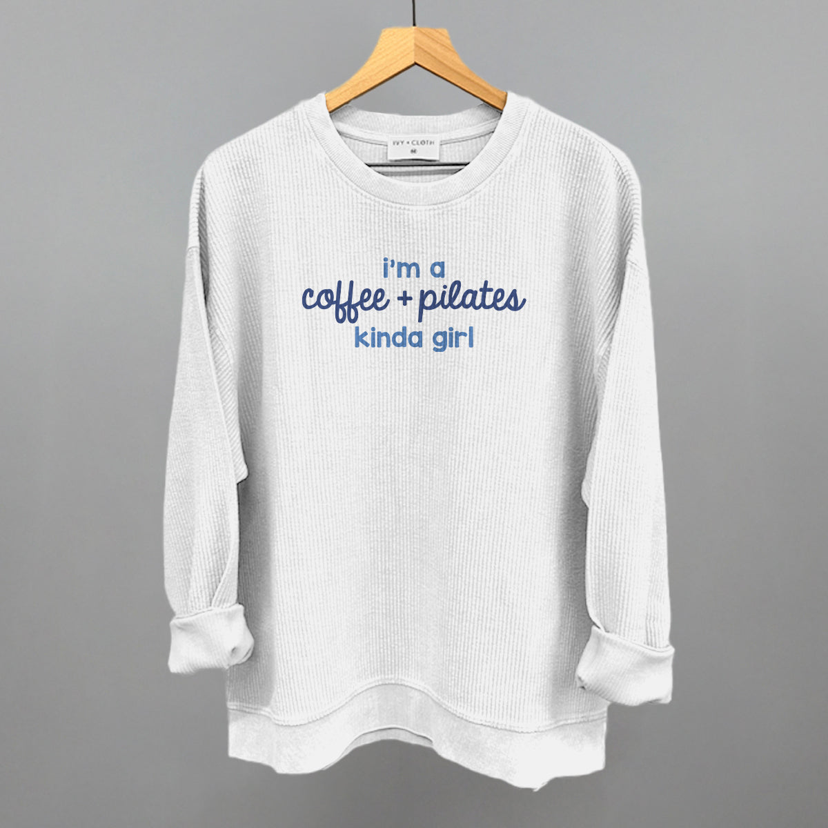 I'm A Coffee + Pilates Kinda Girl - Oversized Terry Poncho, Nantucket Breeze - Bexa Boutique