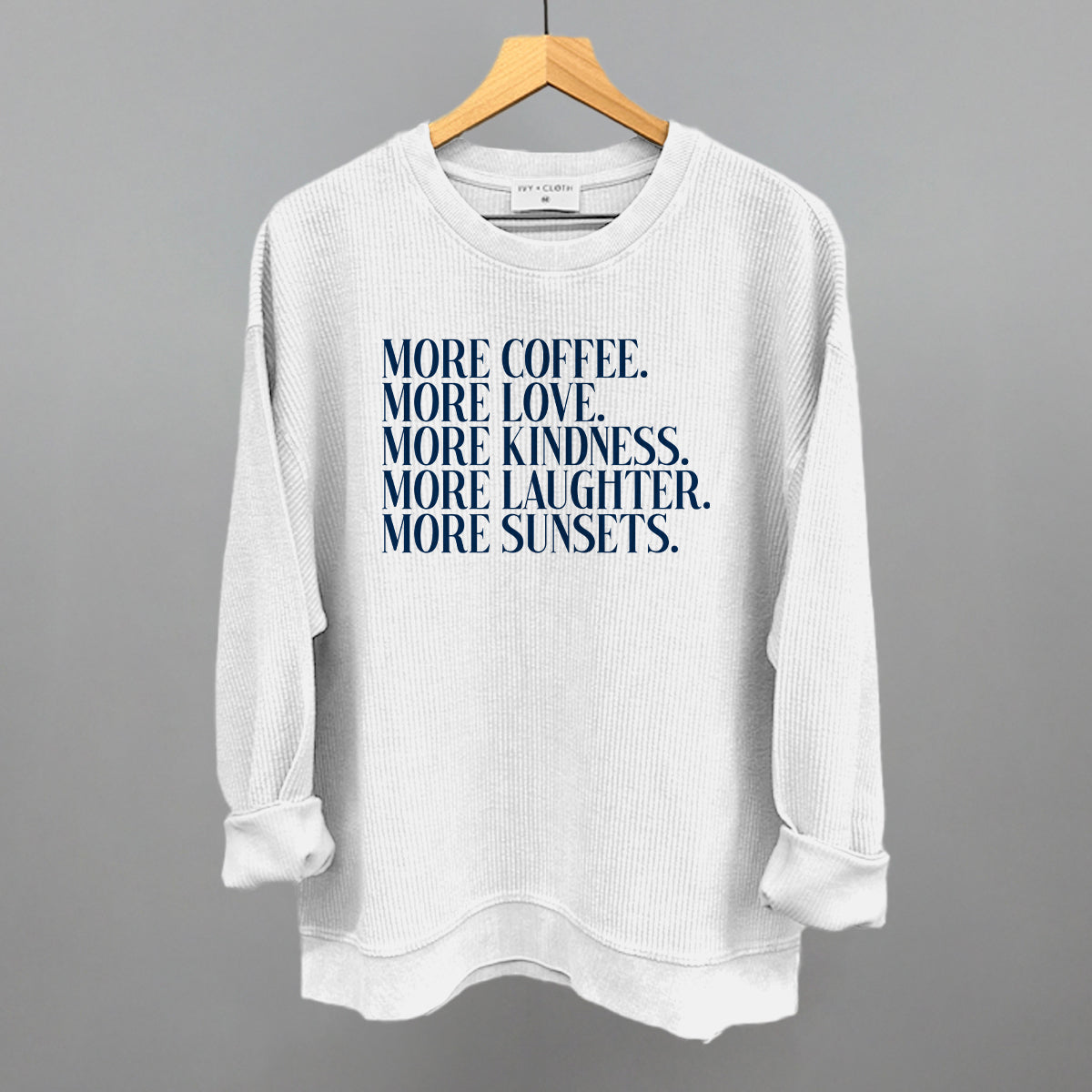 More Coffee More Love - Oversized Boxy Crew, Nantucket Breeze - Bexa Boutique
