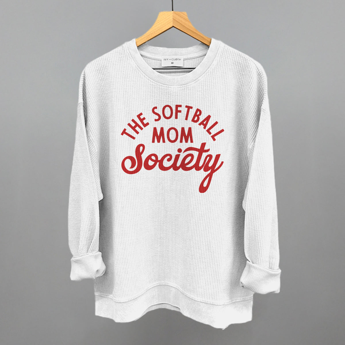 The Softball Mom Society - Sweatshirt, Oatmeal - Bexa Boutique