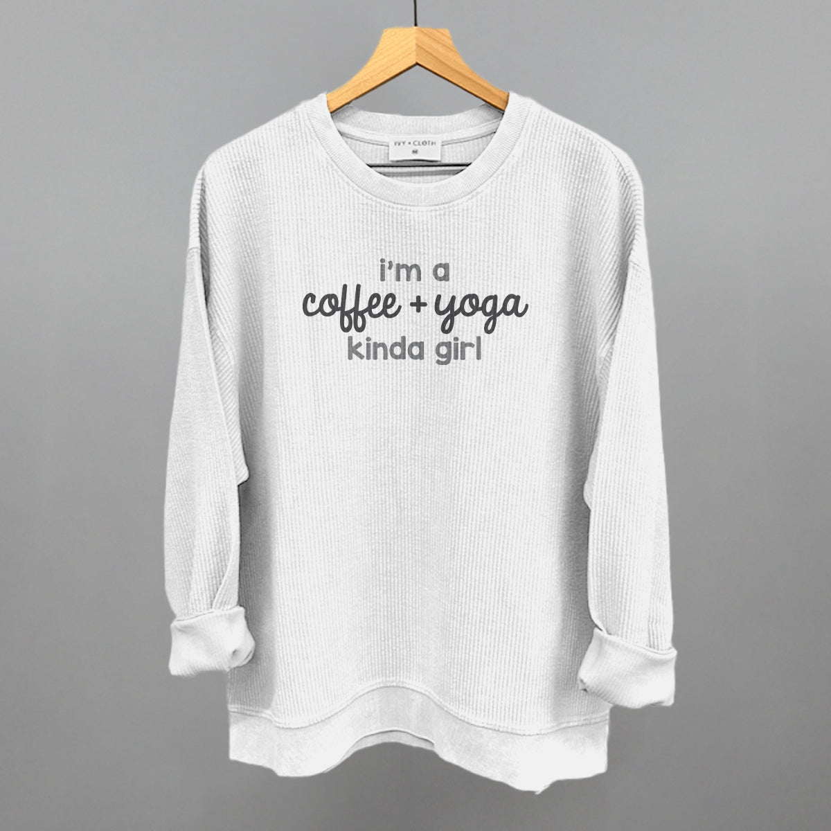 I'm A Coffee + Yoga Kinda Girl - Comfort Colors Tee, Chambray - Bexa Boutique
