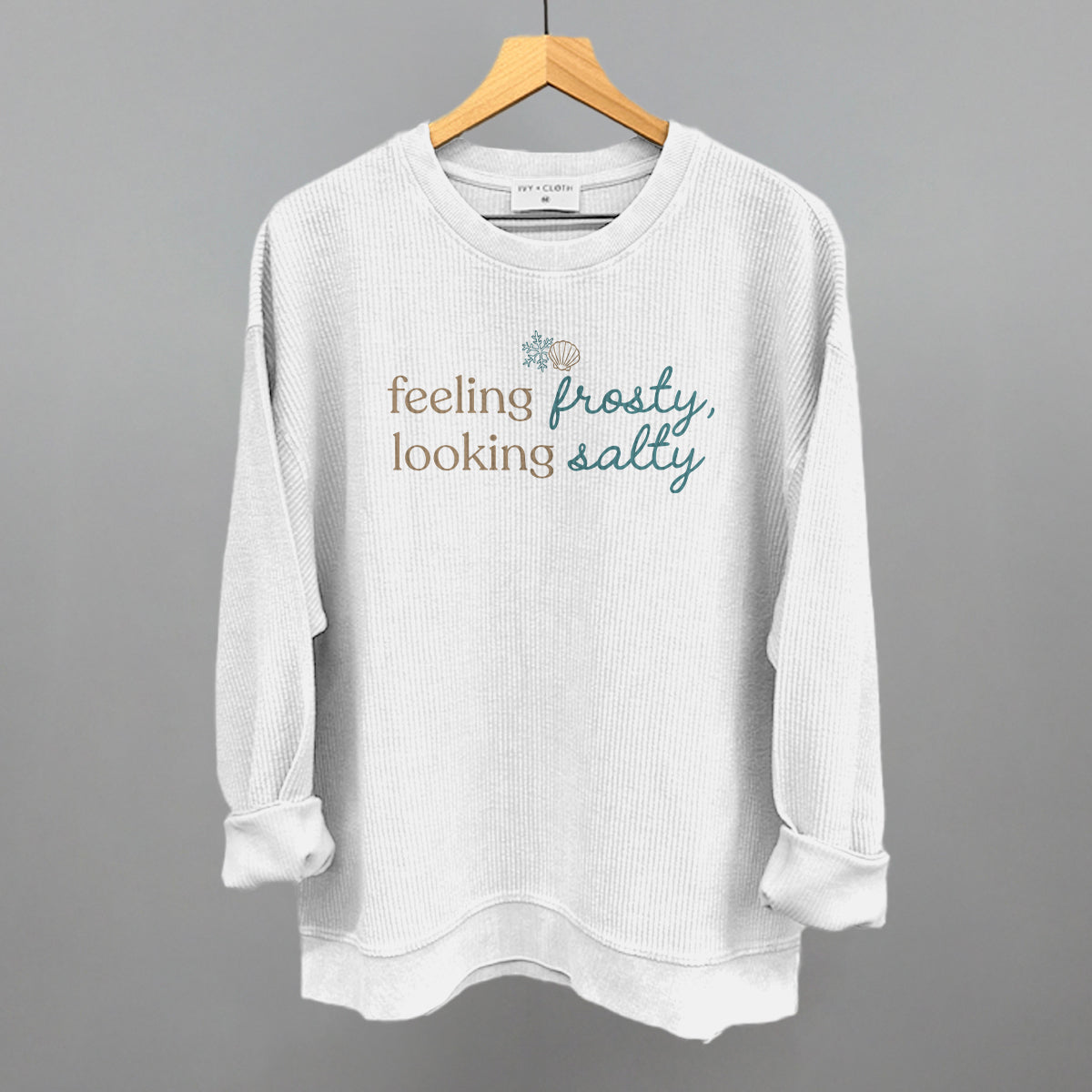 Feeling Frosty, Looking Salty - Oversized Terry Poncho, Tapioca - Bexa Boutique