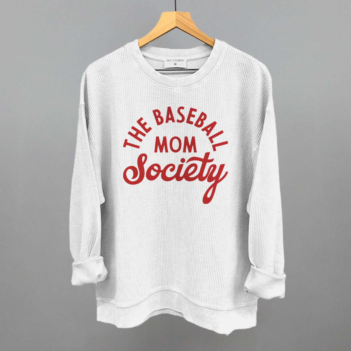The Baseball Mom Society - Oversized Boxy Crew, Bone - Bexa Boutique