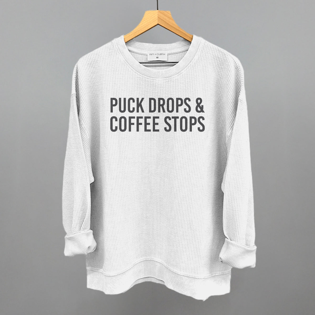 Puck Drops & Coffee Stops - Oversized Boxy Crew, Nantucket Breeze - Bexa Boutique