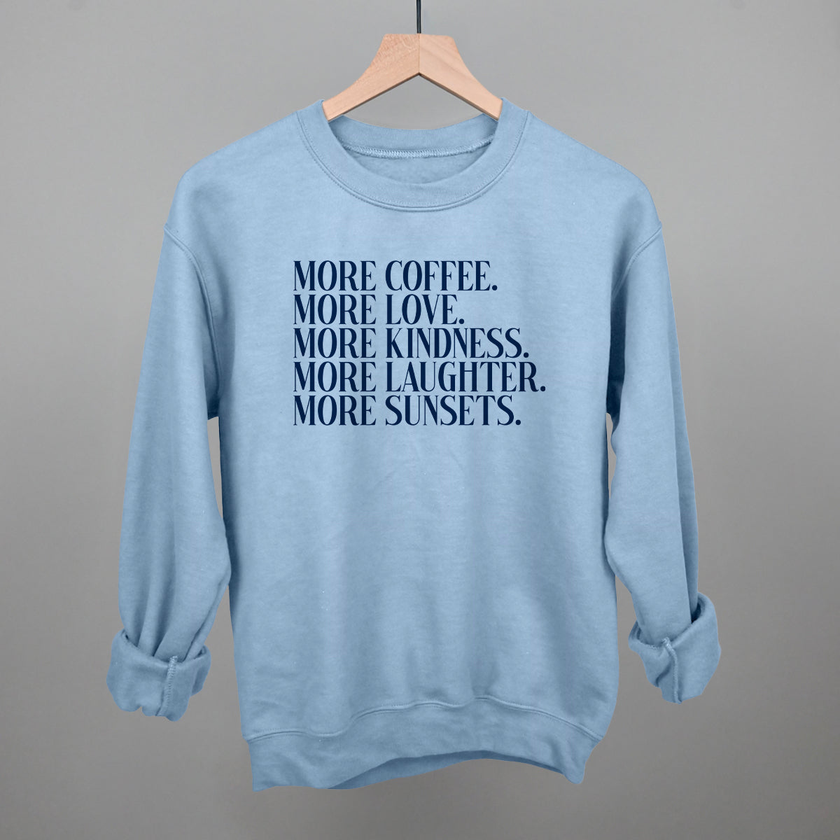 More Coffee More Love - Oversized Boxy Crew, Nantucket Breeze - Bexa Boutique