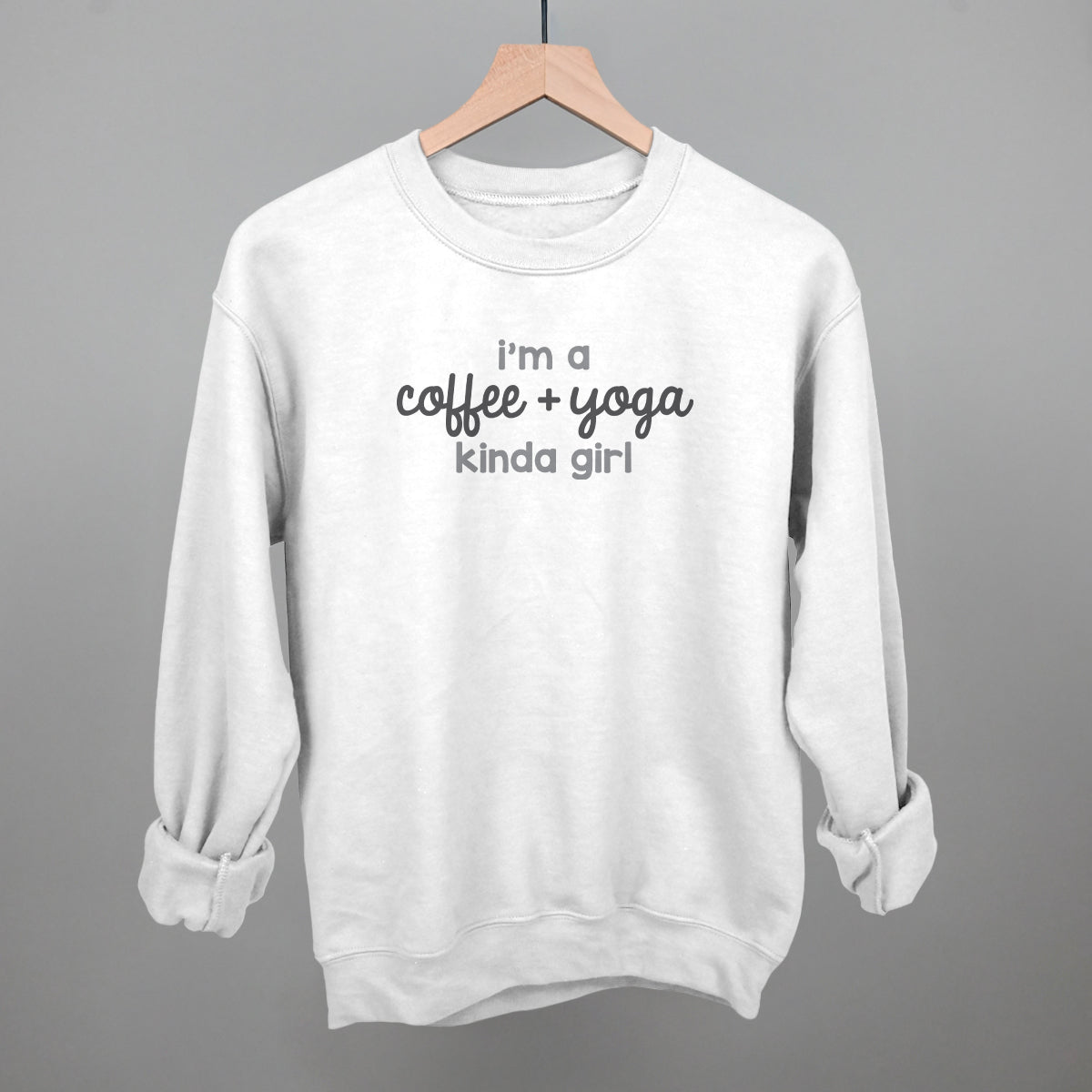 I'm A Coffee + Yoga Kinda Girl - Comfort Colors Tee, Chambray - Bexa Boutique