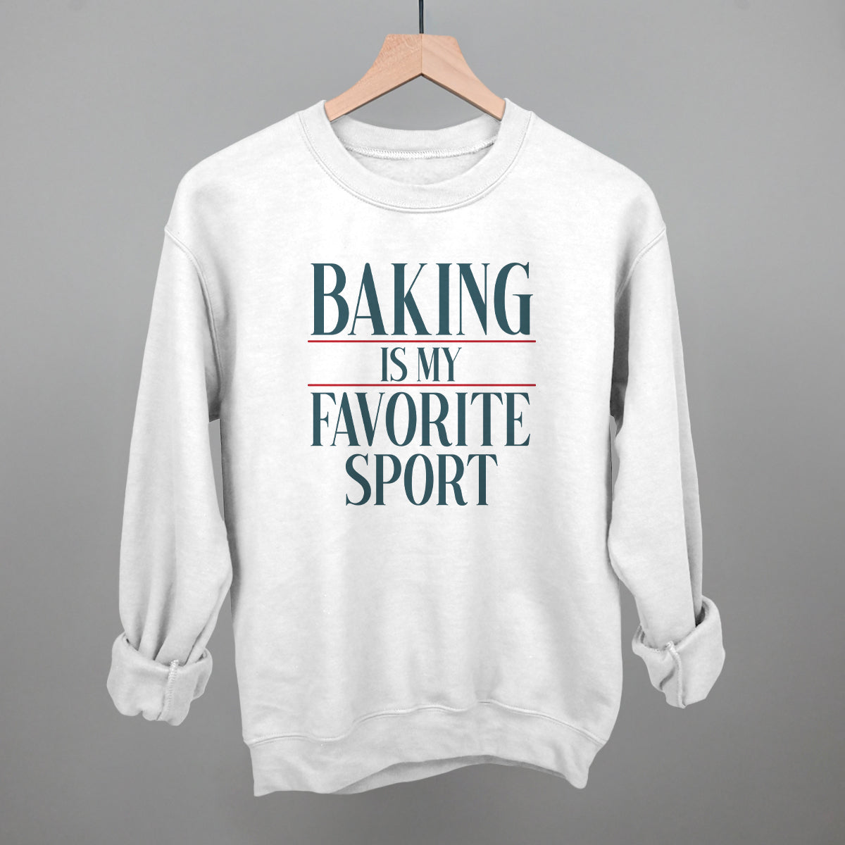 Baking Is My Favorite Sport - Oversized Corded Crew, Moonbeam - Bexa Boutique