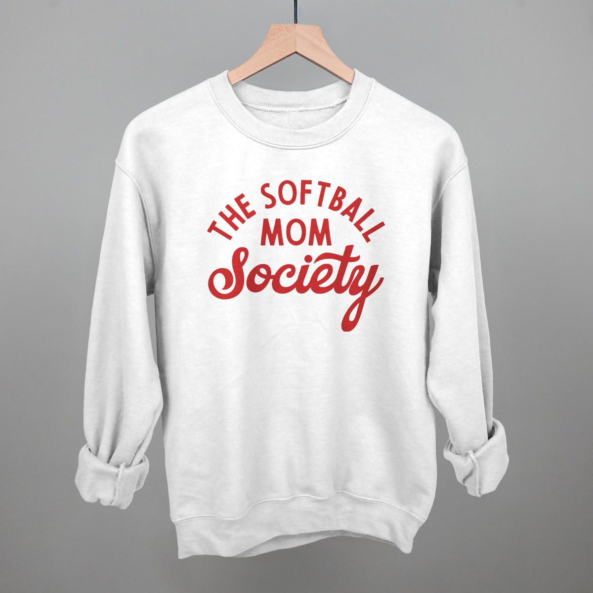 The Softball Mom Society - Sweatshirt, Oatmeal - Bexa Boutique
