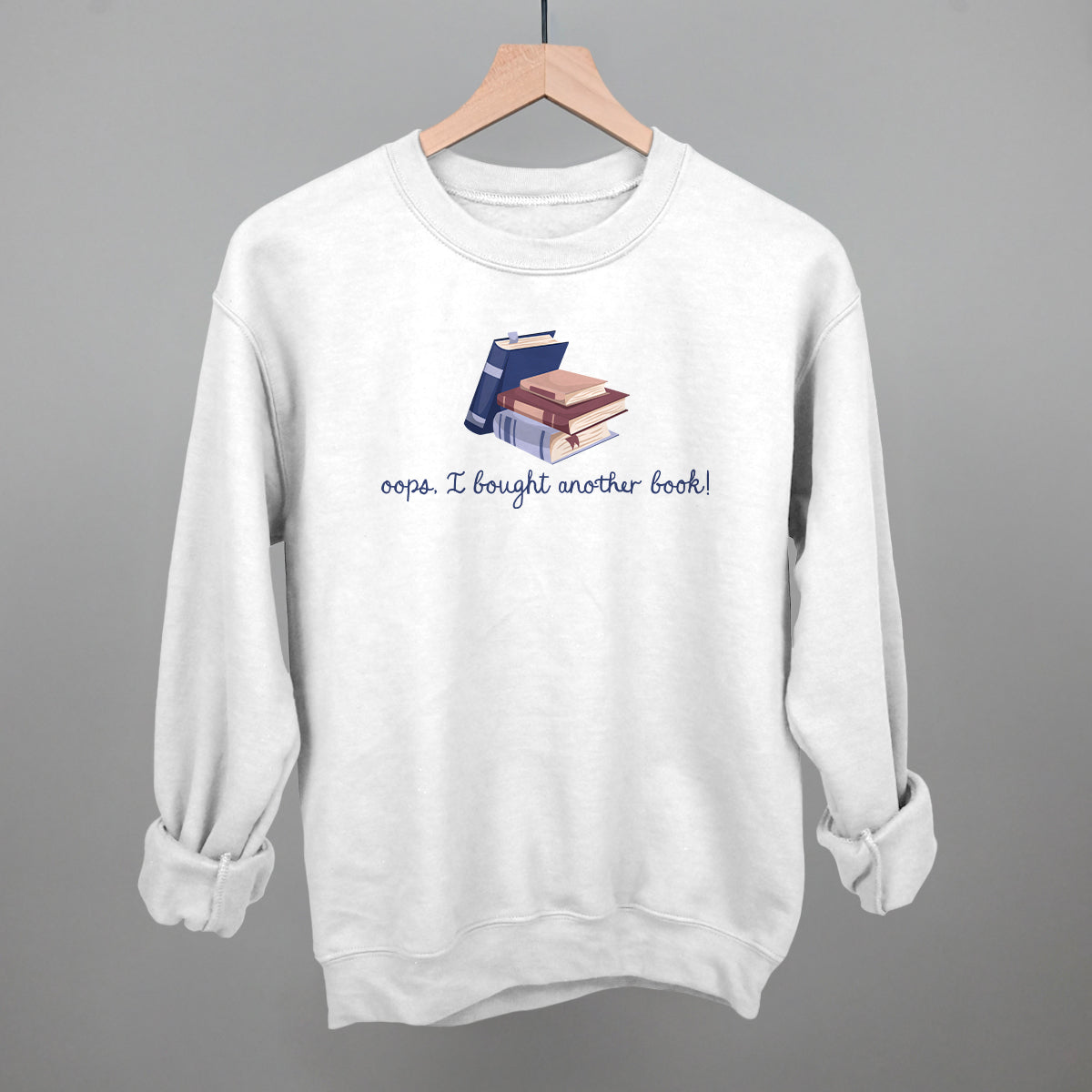 Oops, I Bought Another Book - Oversized Boxy Crew, Bone - Bexa Boutique