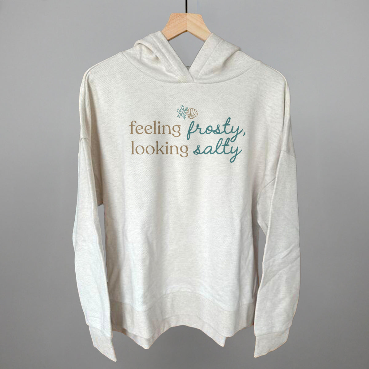 Feeling Frosty, Looking Salty - Oversized Terry Poncho, Tapioca - Bexa Boutique