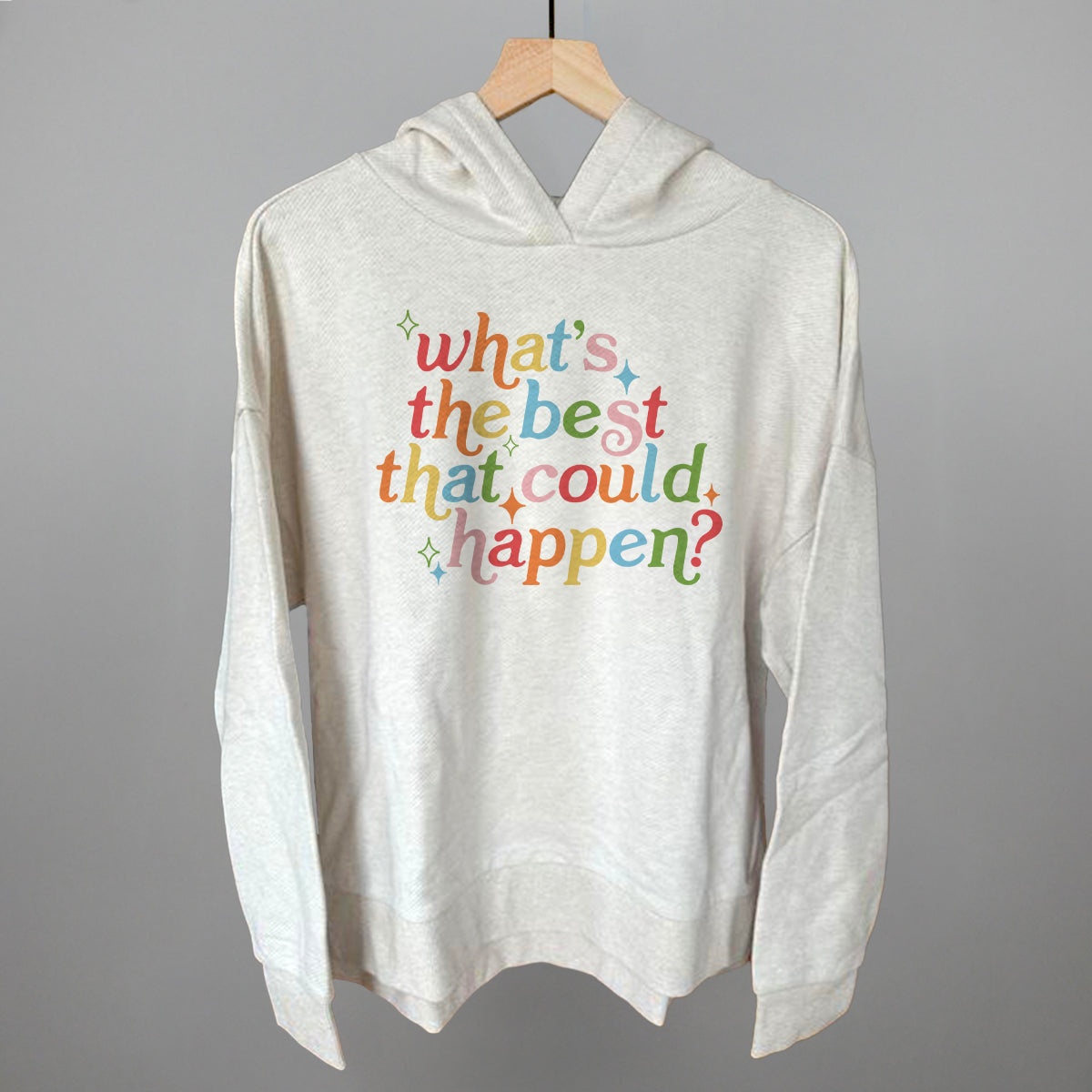 What's The Best That Could Happen - Oversized Corded Crew, White - Bexa Boutique