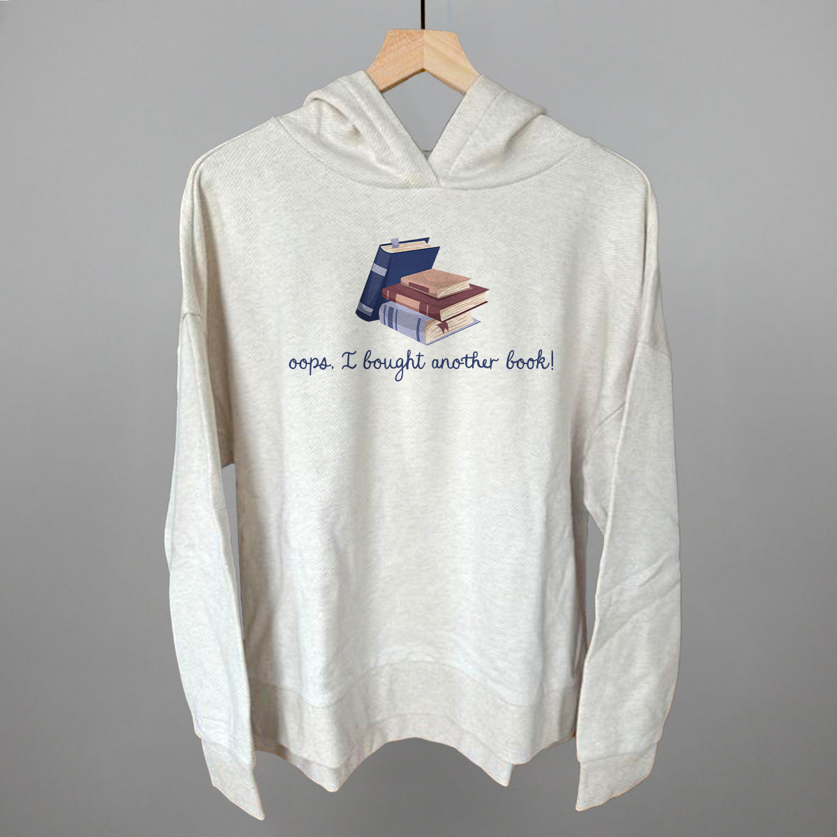 Oops, I Bought Another Book - Oversized Boxy Crew, Bone - Bexa Boutique