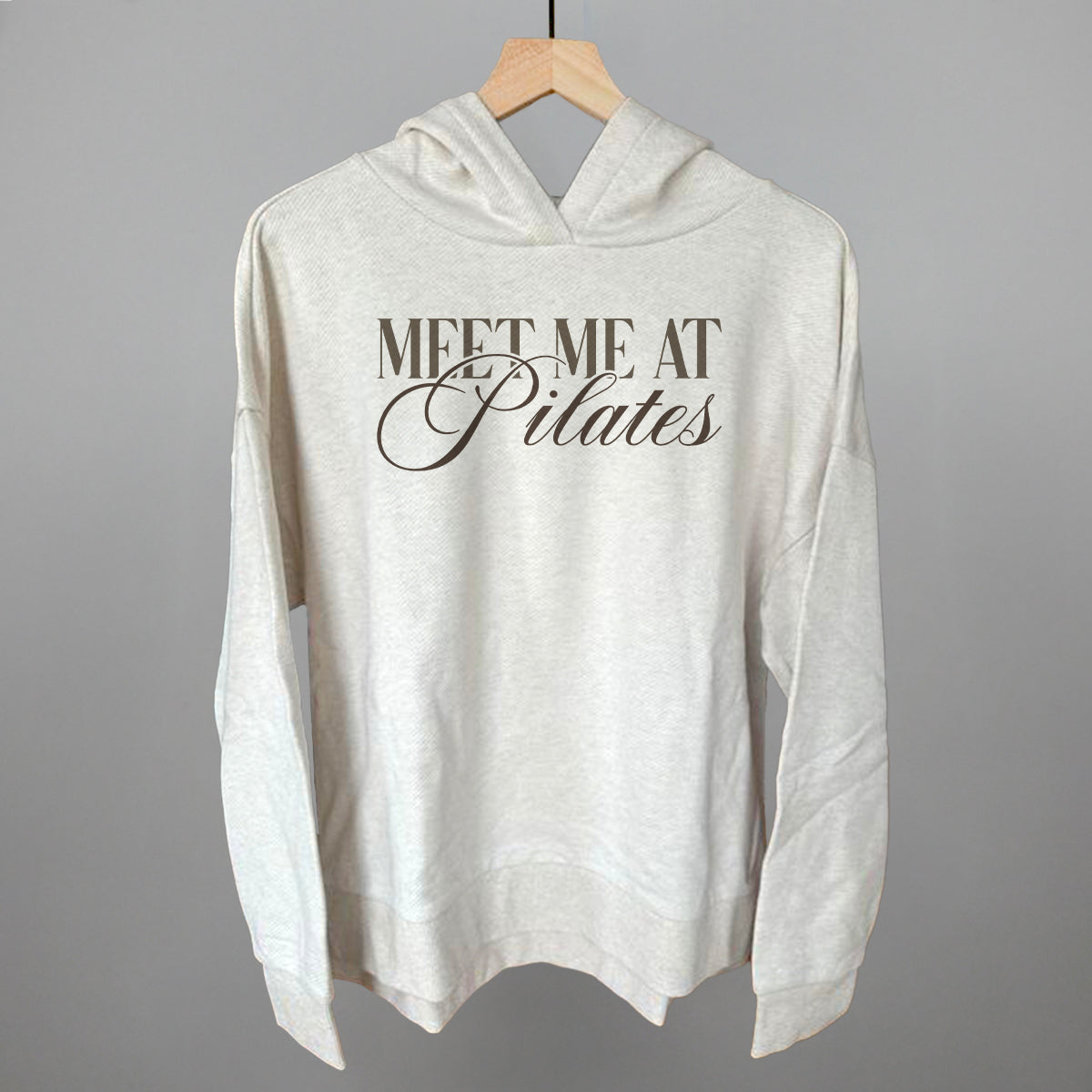 Meet Me At Pilates - Oversized Boxy Crew, Bone - Bexa Boutique