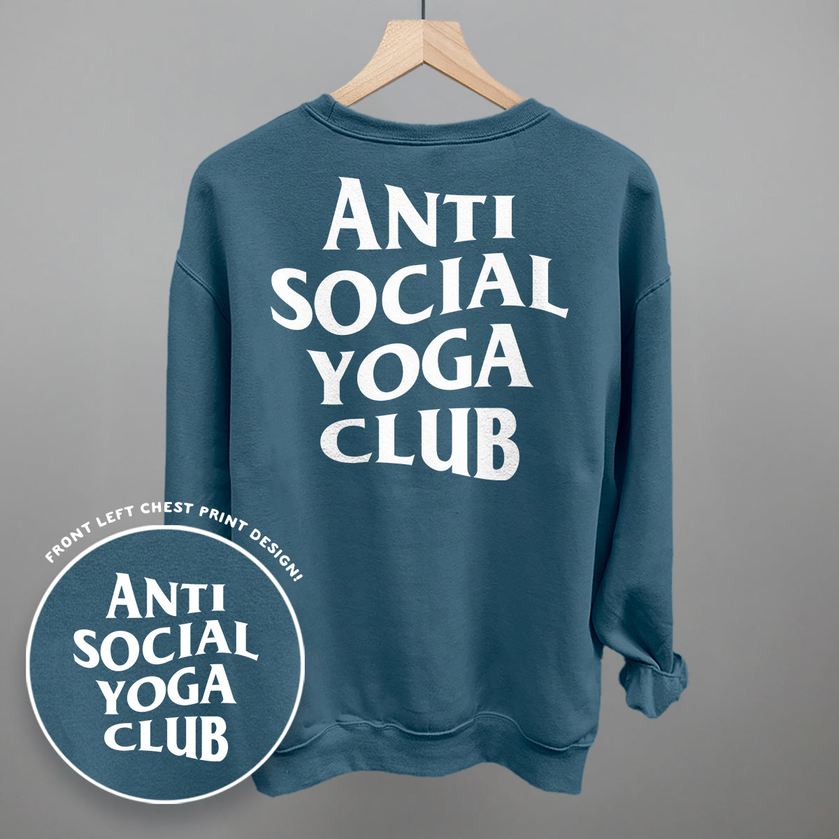 Anti Social Yoga Club (White) (Back Print) - Comfort Colors Tee, Bay - Bexa Boutique