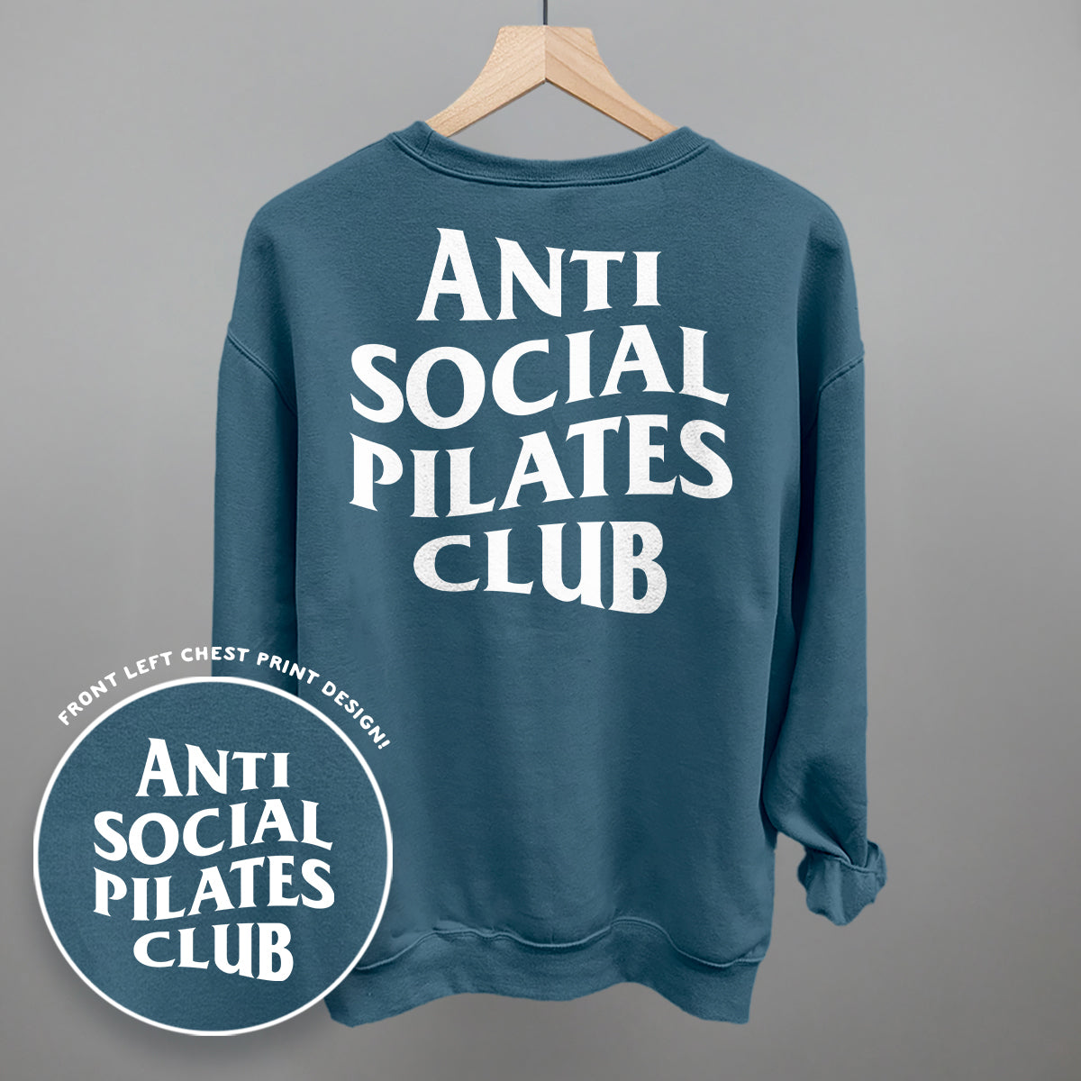 Anti Social Pilates Club (White) (Back Print) - Comfort Colors Tee, Blossom - Bexa Boutique