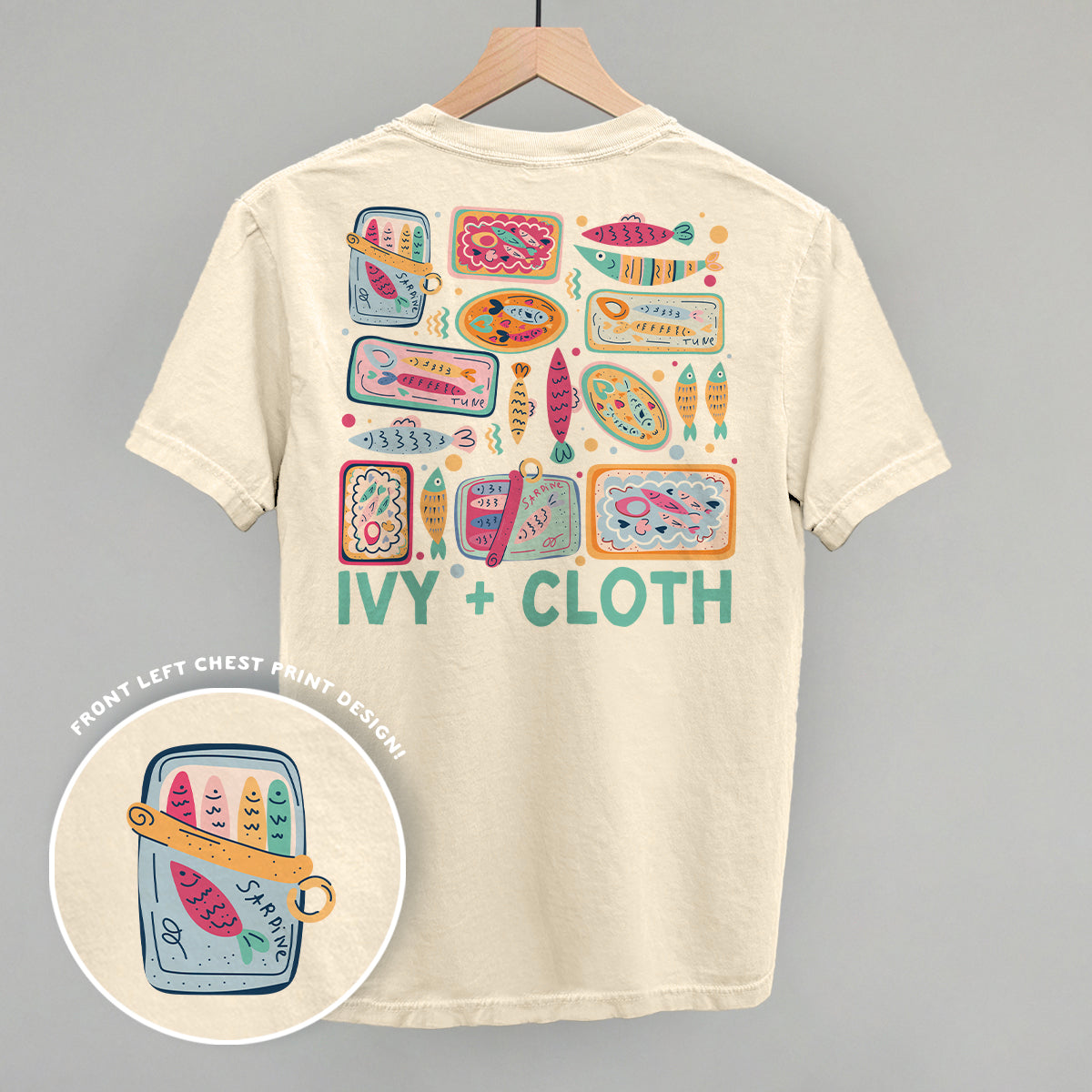 Colorful Sardine Doodles (Back Print) - Comfort Colors Tee, Blossom - Bexa Boutique