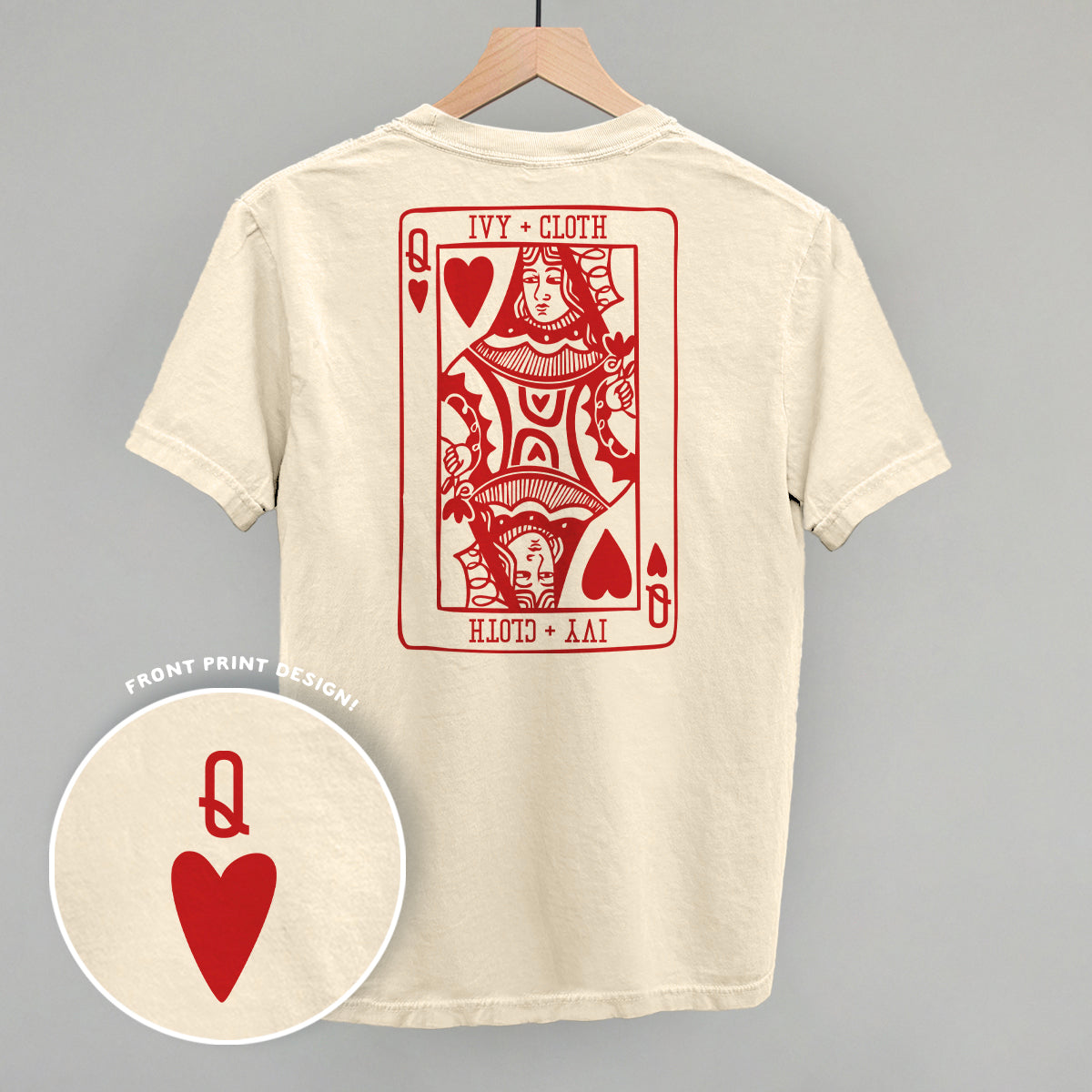 Queen Of Hearts (Back Print) - Sweatshirt, Light Pink - Bexa Boutique
