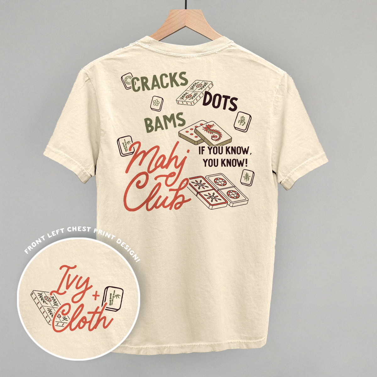 Mahj Club (Back Print) - Comfort Colors Tee, Ivory - Bexa Boutique