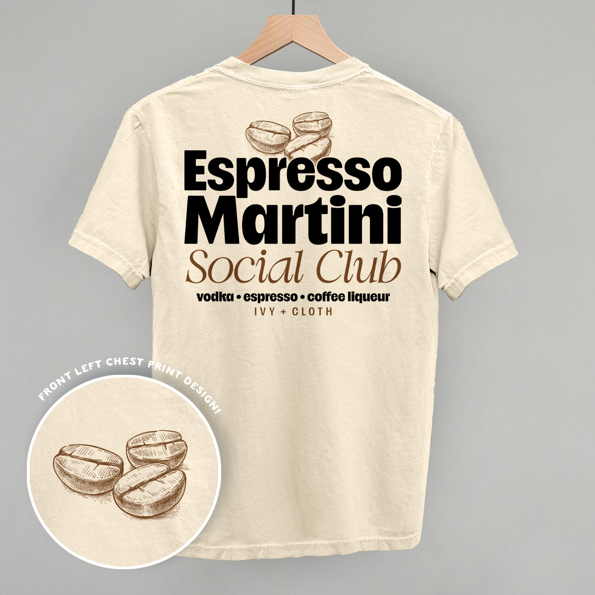 Espresso Martini Social Club (Back Print) - Sweatshirt, Sandstone - Bexa Boutique
