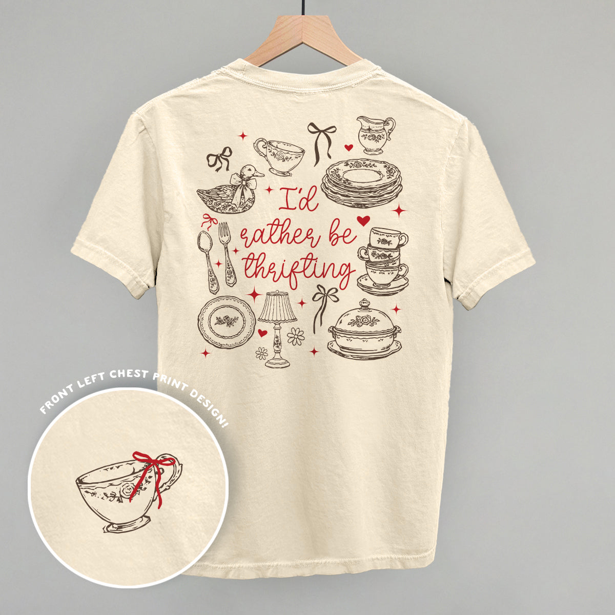 I'd Rather Be Thrifting Doodles (Back Print) - Comfort Colors Tee, Blossom - Bexa Boutique