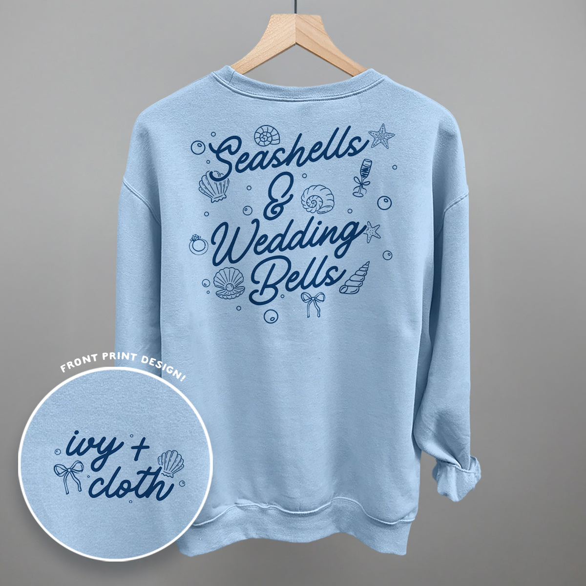 Seashells & Wedding Bells (Back Print) - Sweatshirt, Light Pink - Bexa Boutique