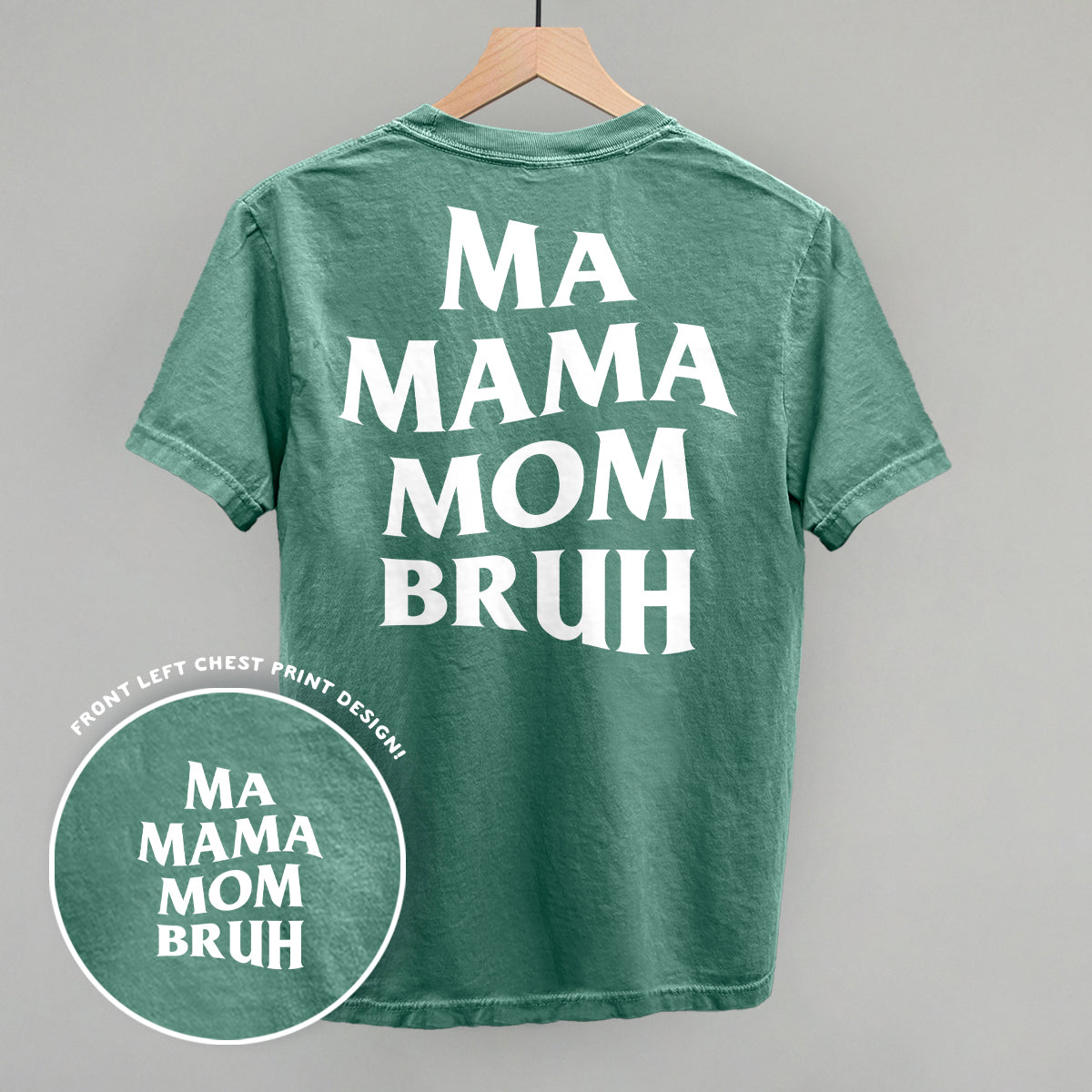Ma Mama Mom Bruh (White) (Back Print) - Sweatshirt, Indigo Blue - Bexa Boutique