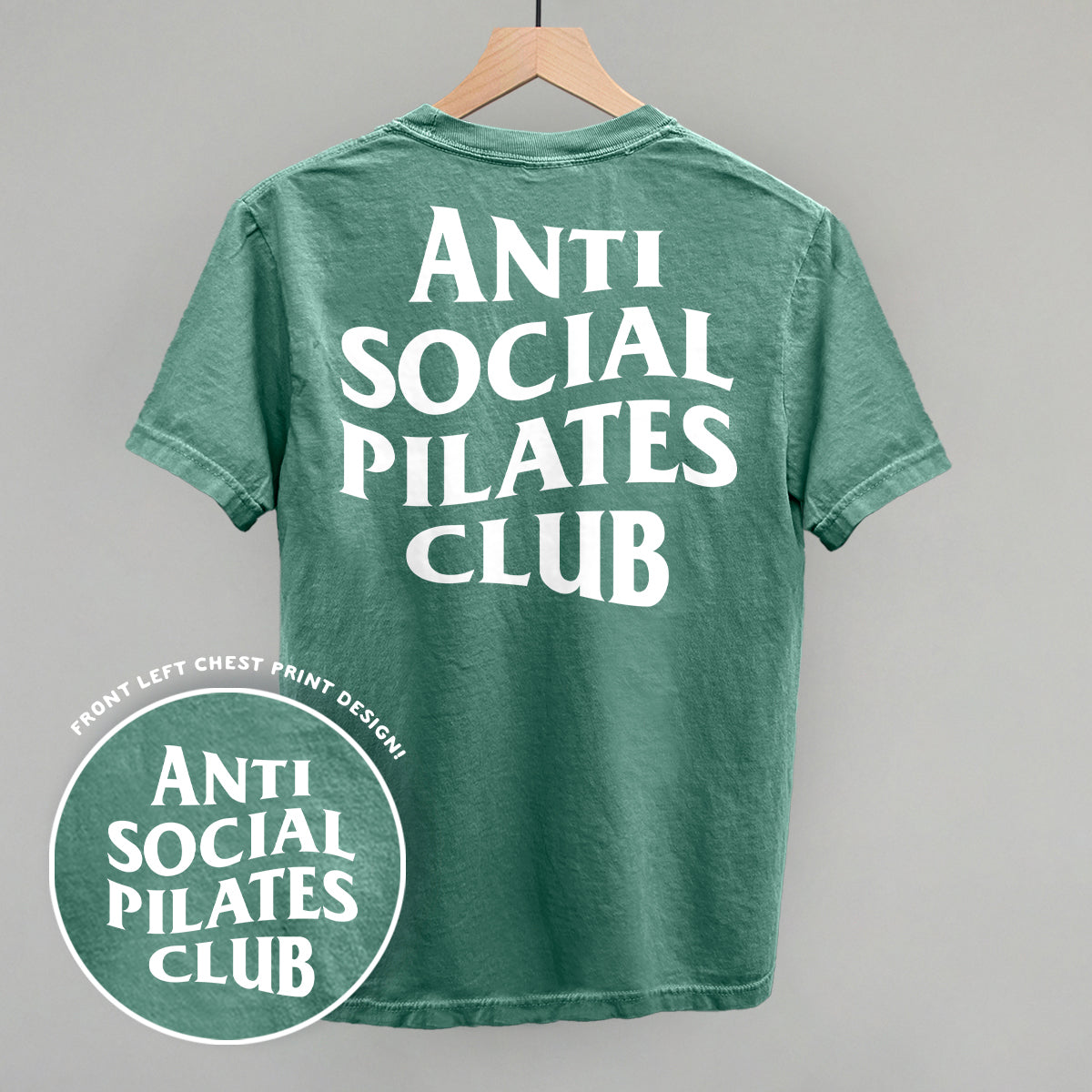 Anti Social Pilates Club (White) (Back Print) - Comfort Colors Tee, Blossom - Bexa Boutique