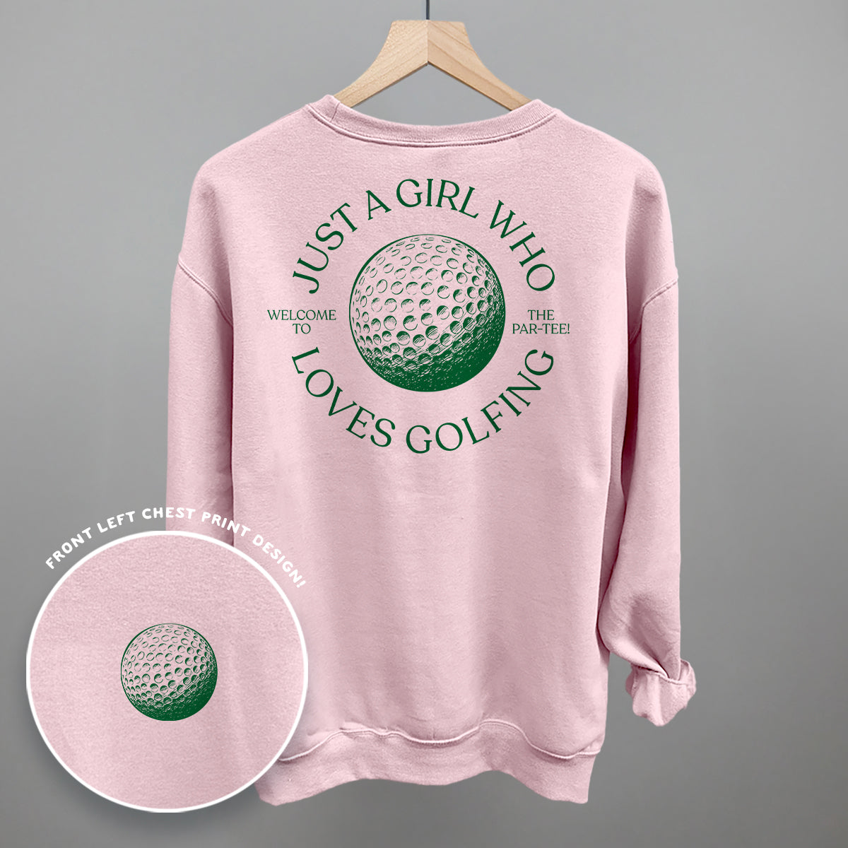 Just A Girl Who Loves Golfing (Back Print) - Comfort Wash Tee, Chic Lime - Bexa Boutique
