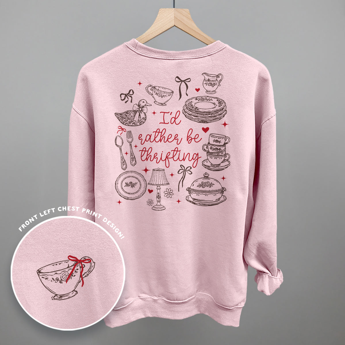 I'd Rather Be Thrifting Doodles (Back Print) - Comfort Colors Tee, Blossom - Bexa Boutique
