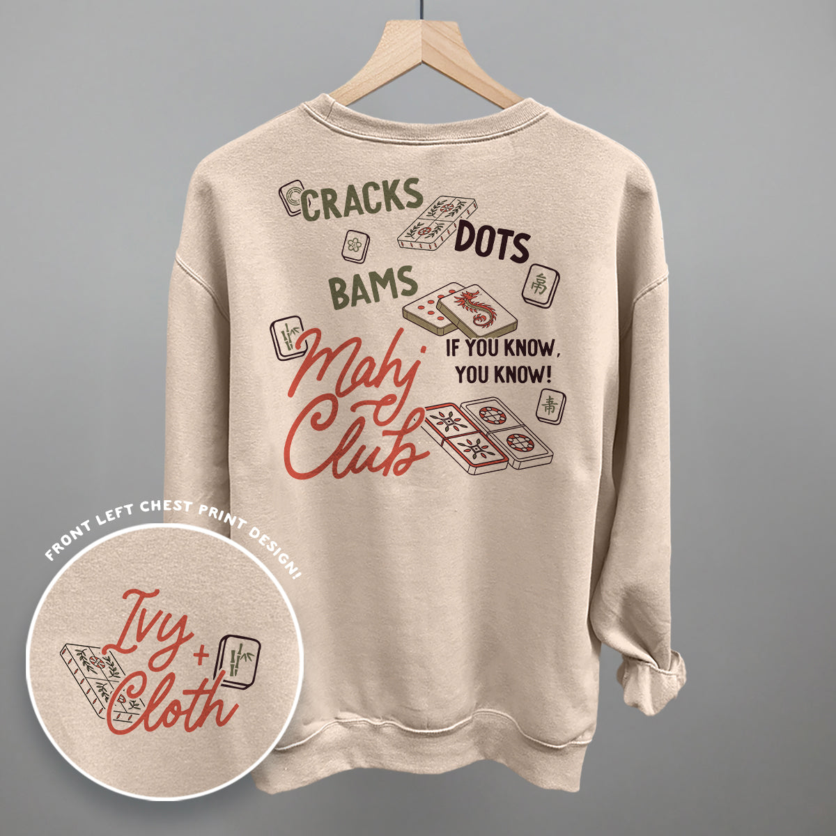 Mahj Club (Back Print) - Comfort Colors Tee, Ivory - Bexa Boutique