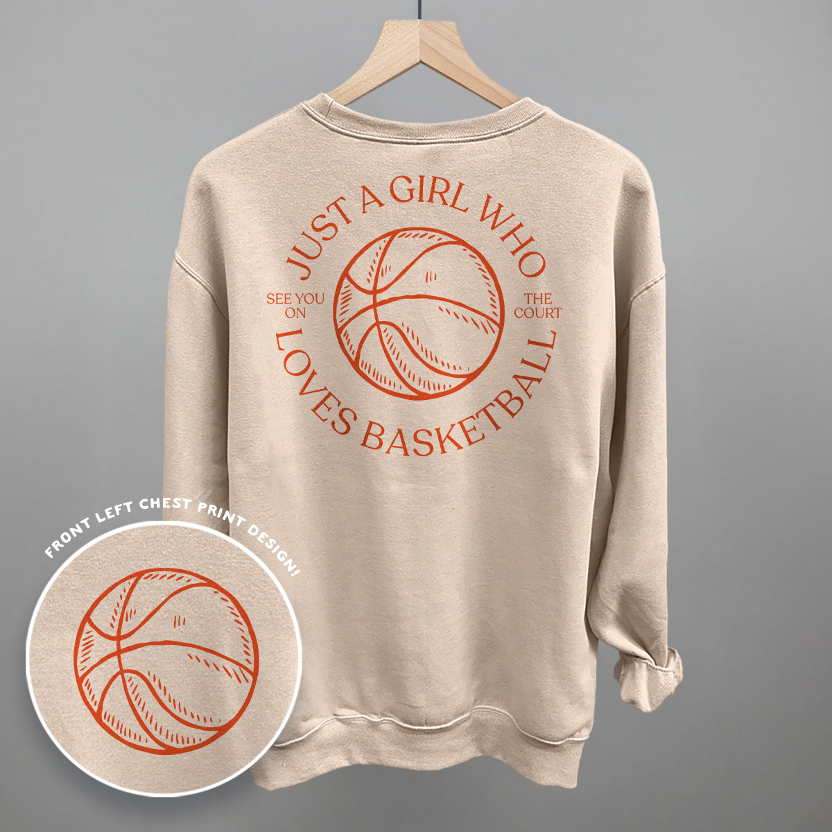 Just A Girl Who Loves Basketball (Back Print) - Comfort Colors Tee, Blossom - Bexa Boutique