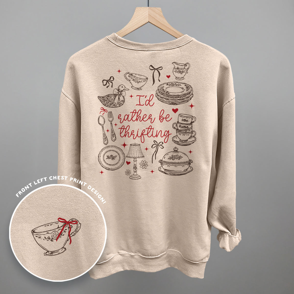 I'd Rather Be Thrifting Doodles (Back Print) - Comfort Colors Tee, Blossom - Bexa Boutique