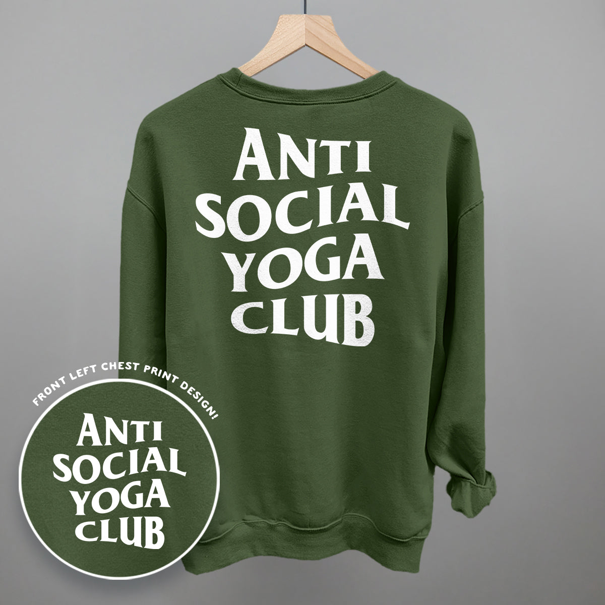 Anti Social Yoga Club (White) (Back Print) - Comfort Colors Tee, Bay - Bexa Boutique