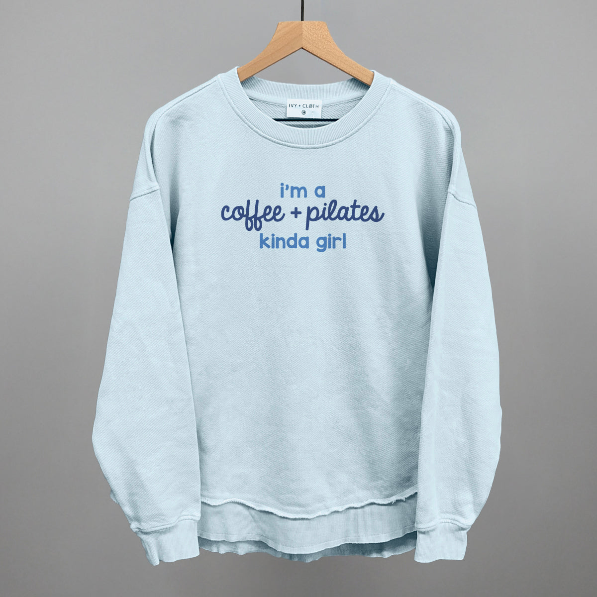 I'm A Coffee + Pilates Kinda Girl - Oversized Terry Poncho, Nantucket Breeze - Bexa Boutique