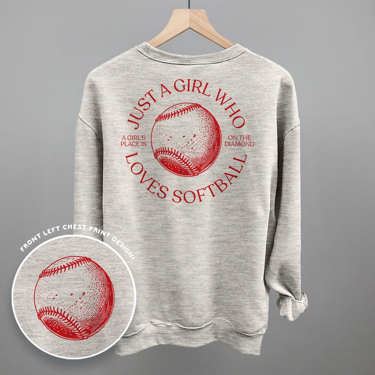 Just A Girl Who Loves Softball (Back Print) - Comfort Colors Tee, Blossom - Bexa Boutique